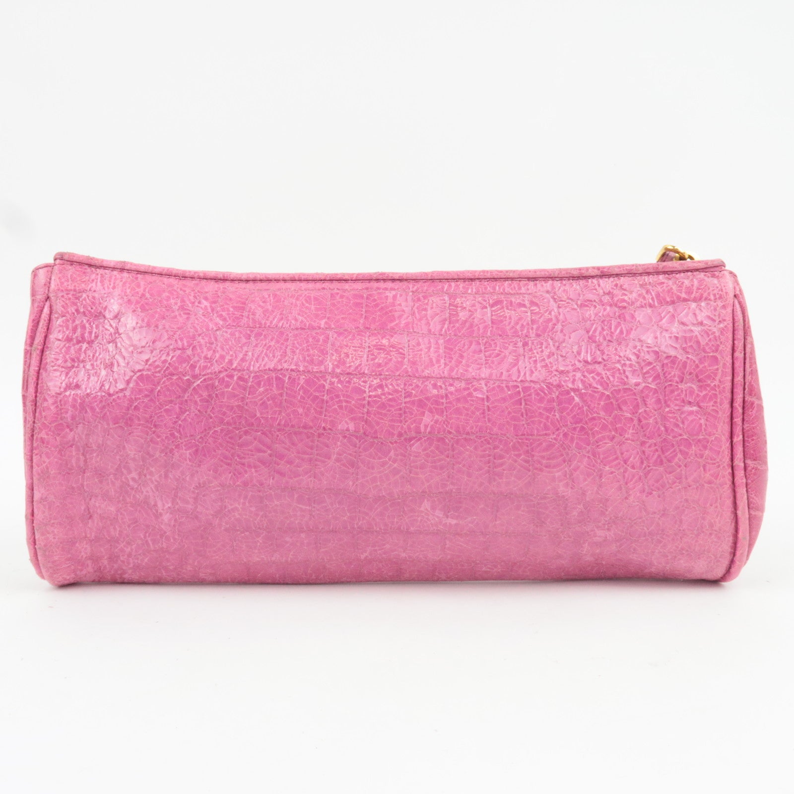 MIU MIU Embossed Clutch Bag Pouch Leather Pink