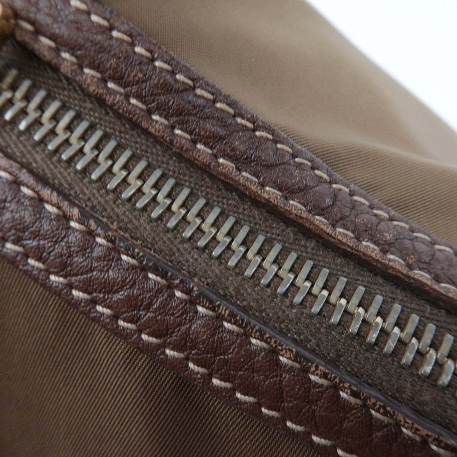 PRADA Logo One Shoulder Bag Nylon Leather Brown *Dust bag, Name tag