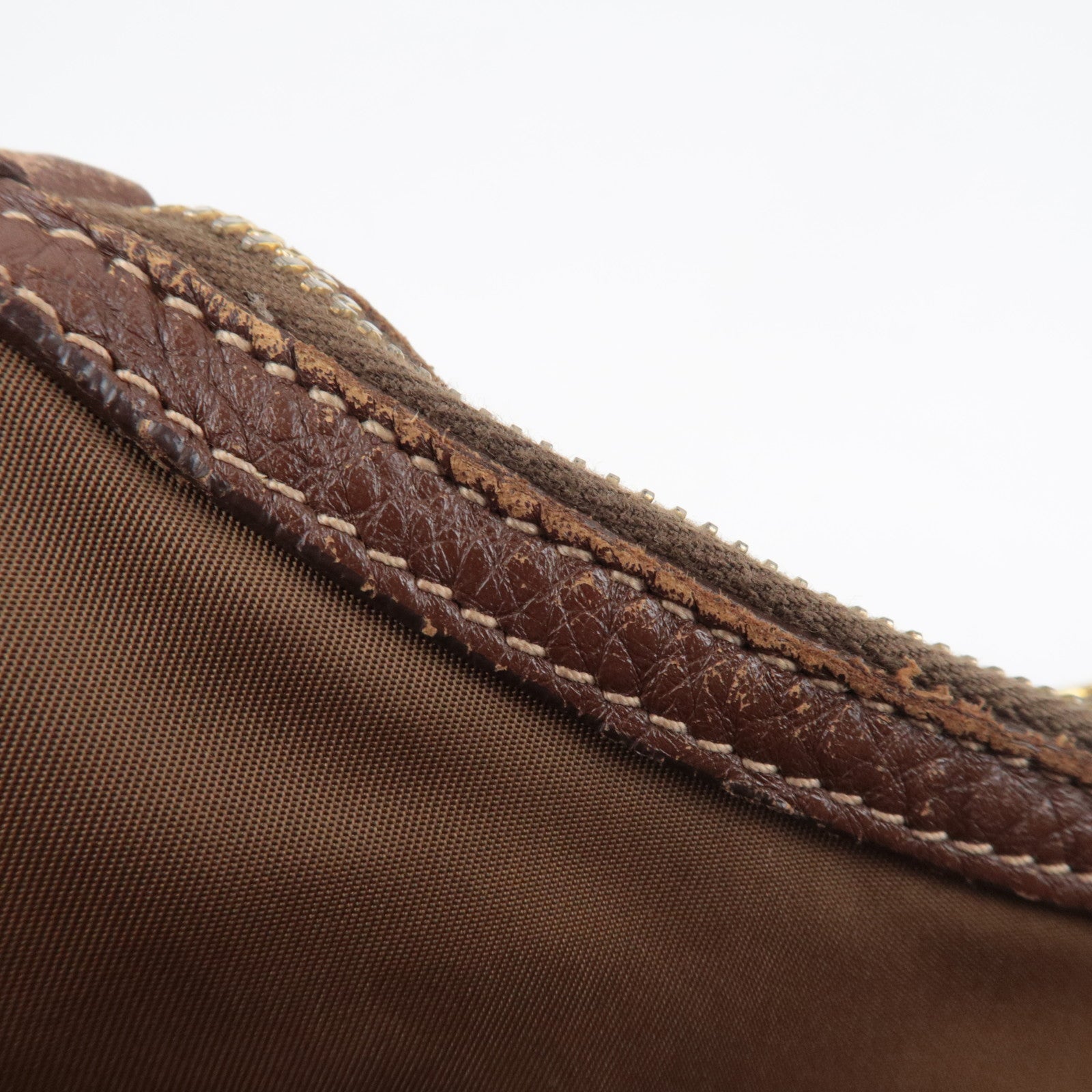 PRADA Logo One Shoulder Bag Nylon Leather Brown *Dust bag, Name tag