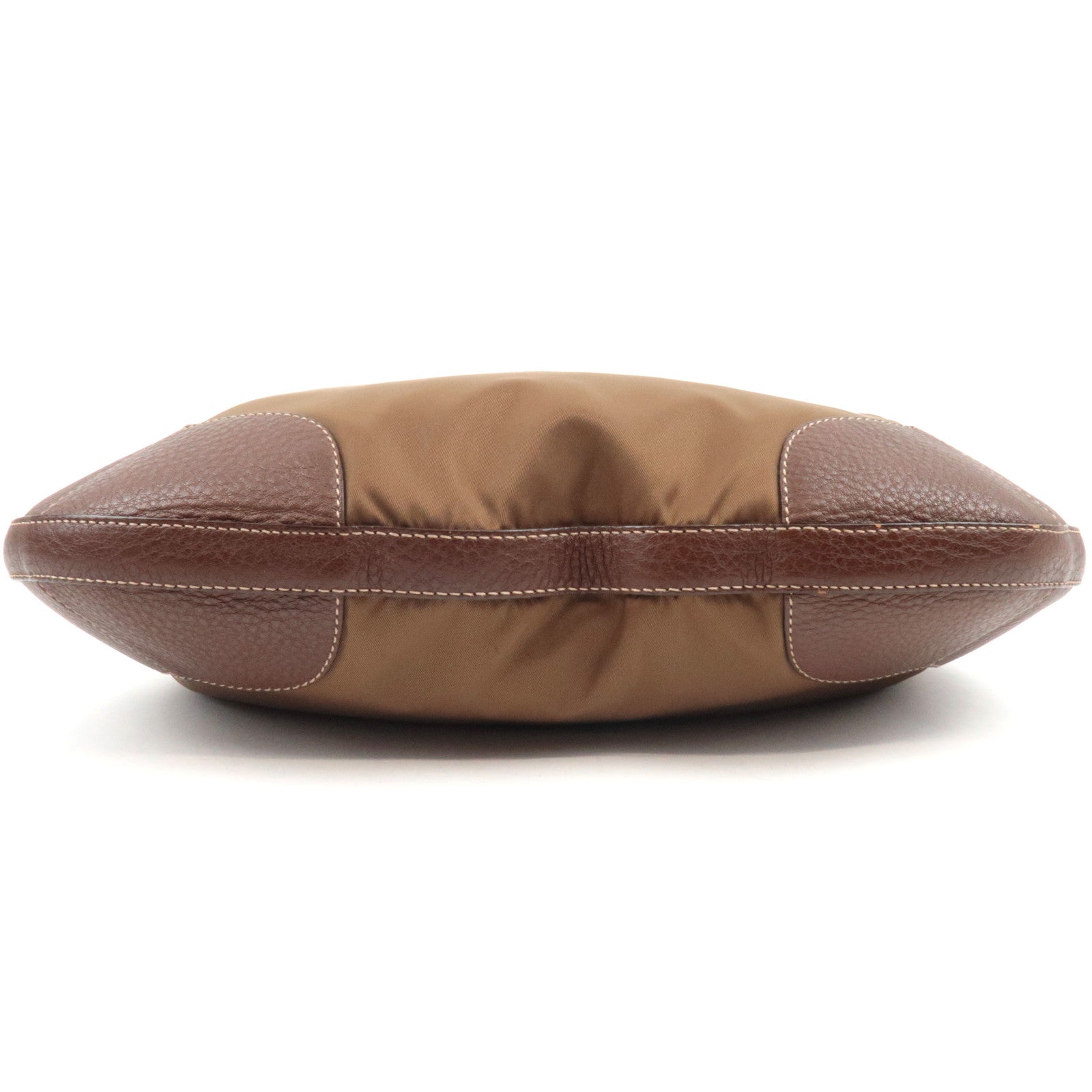 PRADA Logo One Shoulder Bag Nylon Leather Brown *Dust bag, Name tag