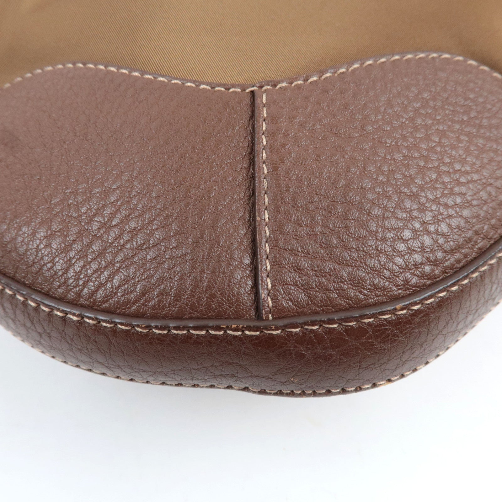 PRADA Logo One Shoulder Bag Nylon Leather Brown *Dust bag, Name tag