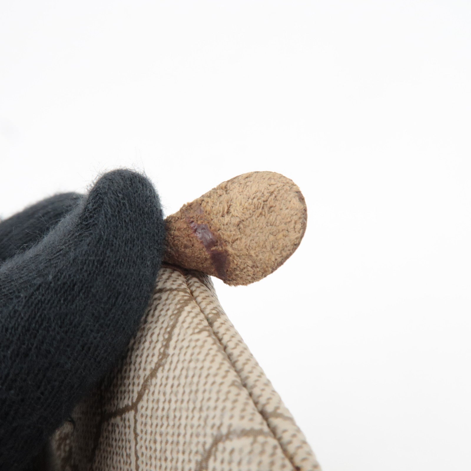 Christian Dior Honeycomb Coin Case PVC Leather Beige Brown