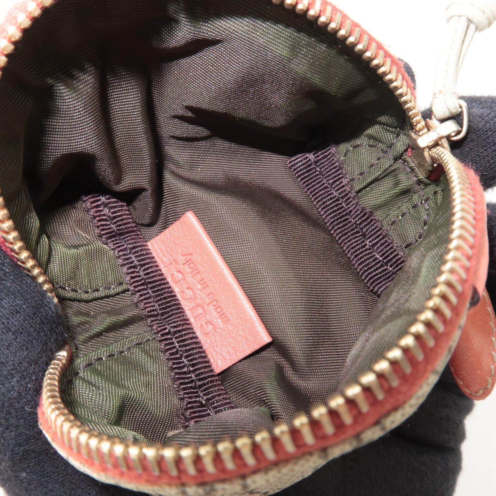 GUCCI Micro GG Plus Pig Shape Mini Coin Case Beige Pink 256864