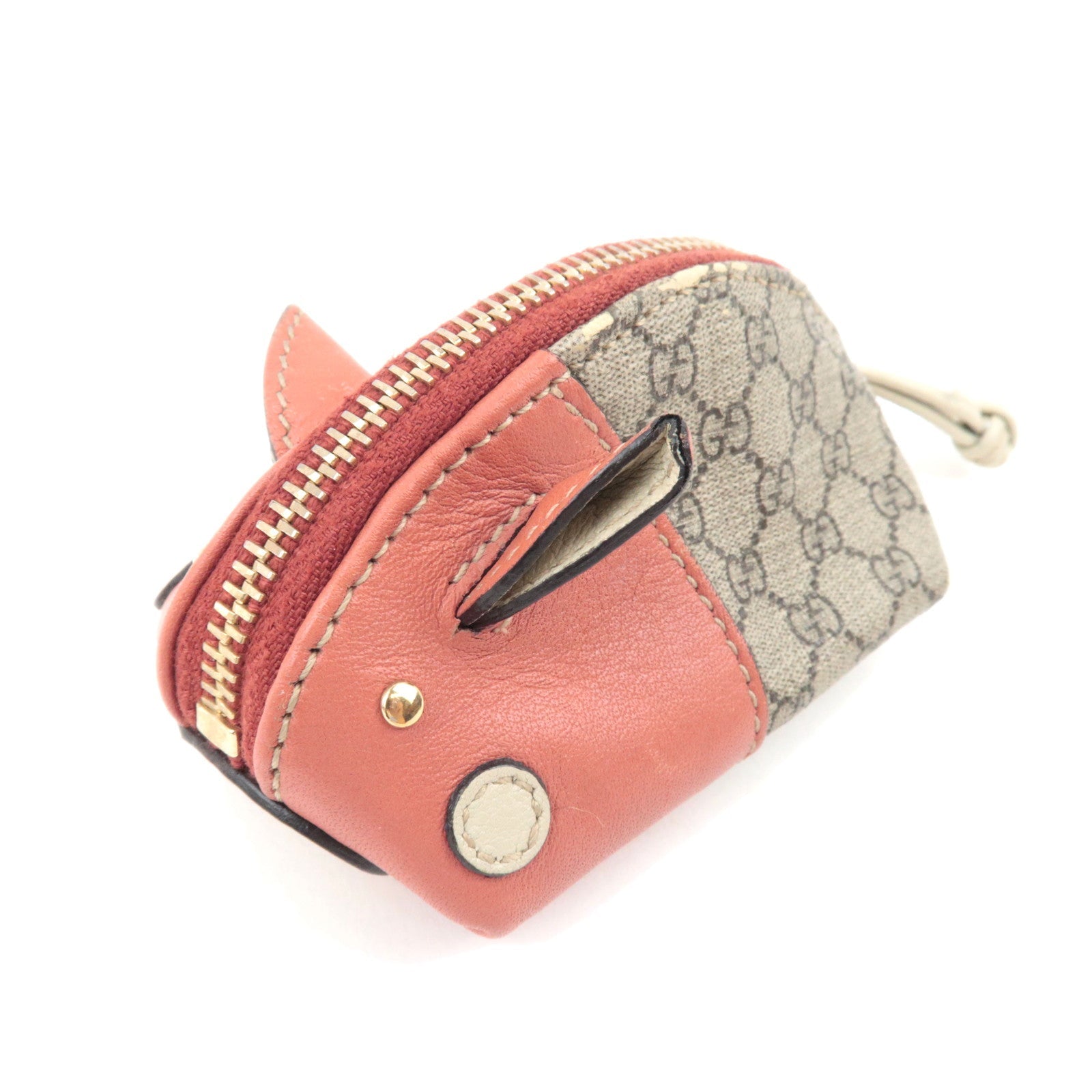 GUCCI Micro GG Plus Pig Shape Mini Coin Case Beige Pink 25686480157