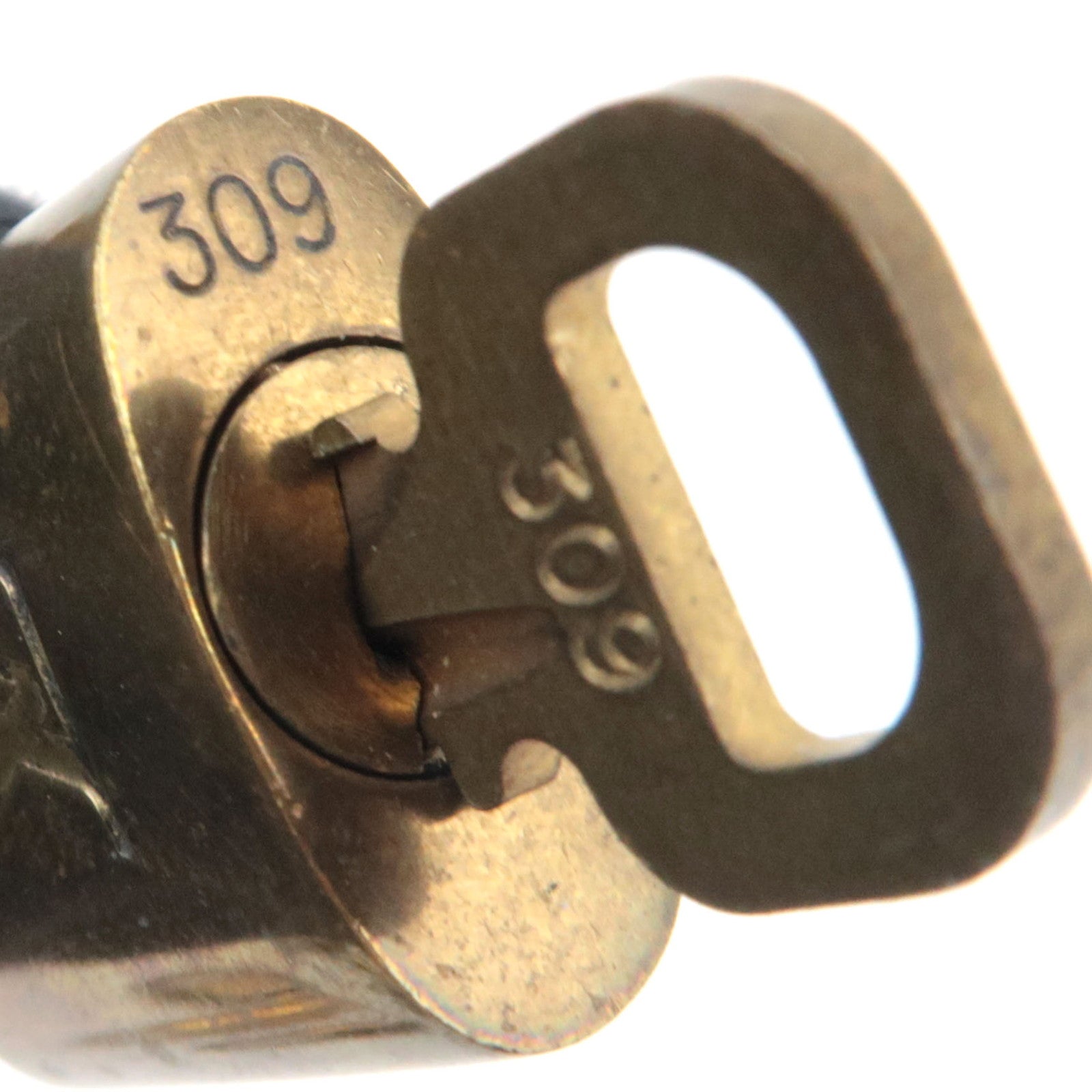 Louis Vuitton Set of 10 Key Locks Cadena Set Metal Gold Color