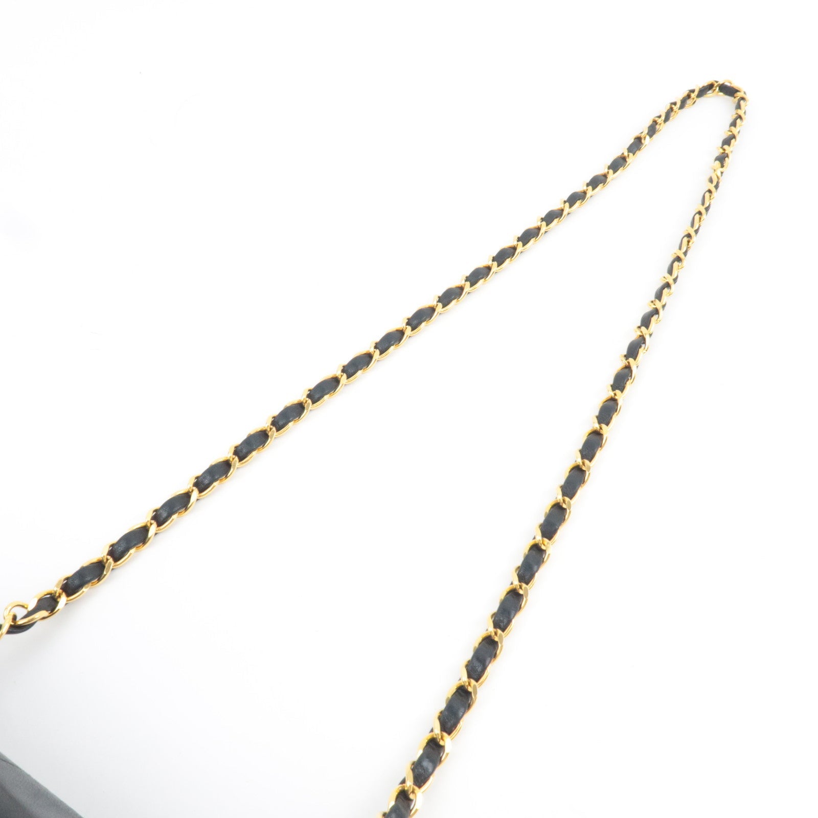 CHANEL Matelasse Diana 25 Chain Shoulder Bag Lambskin Black Gold HDW 2035730 *G card