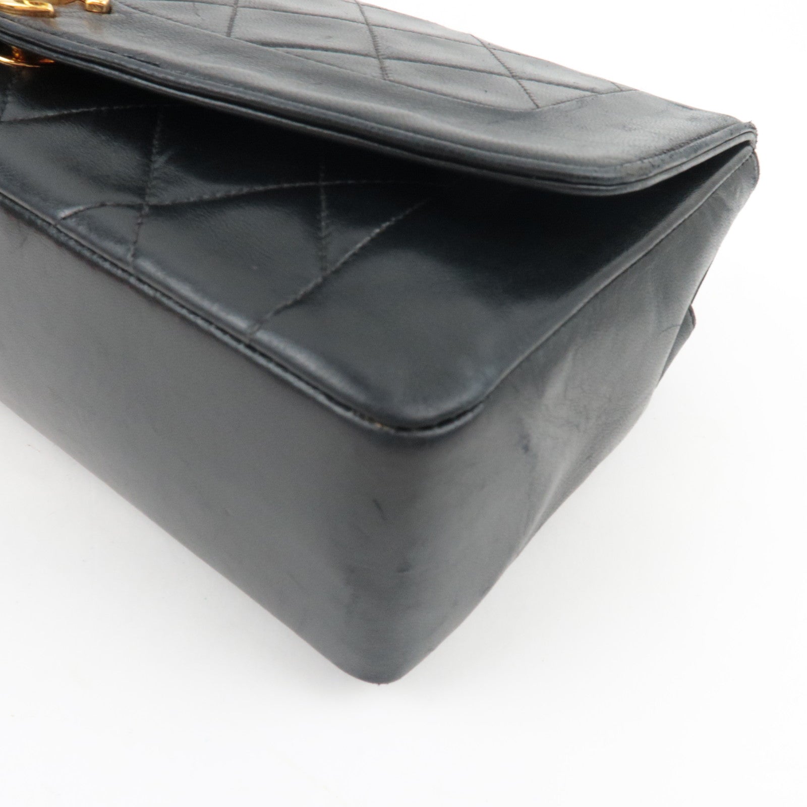 CHANEL Matelasse Diana 25 Chain Shoulder Bag Lambskin Black Gold HDW 2035730 *G card