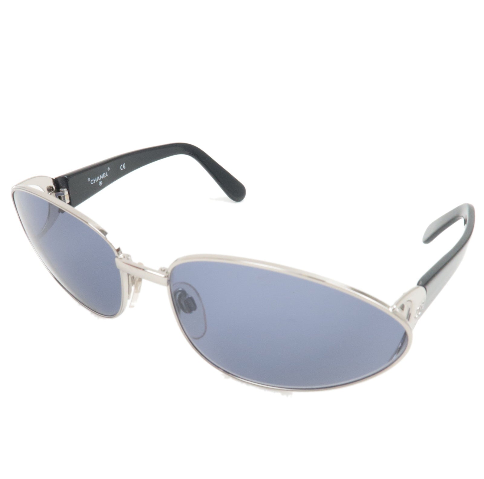 CHANEL Sunglasses 08847 45002 Metal Black *Case, Cloths80199