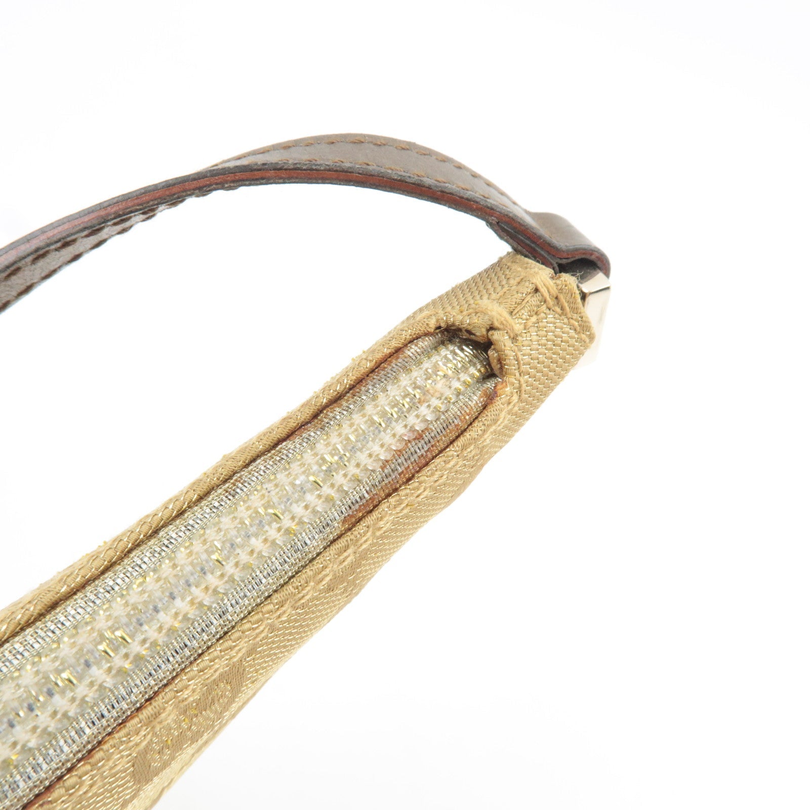 GUCCI Shoulder Bag GG Canvas Leather Beige Gold 005.0813