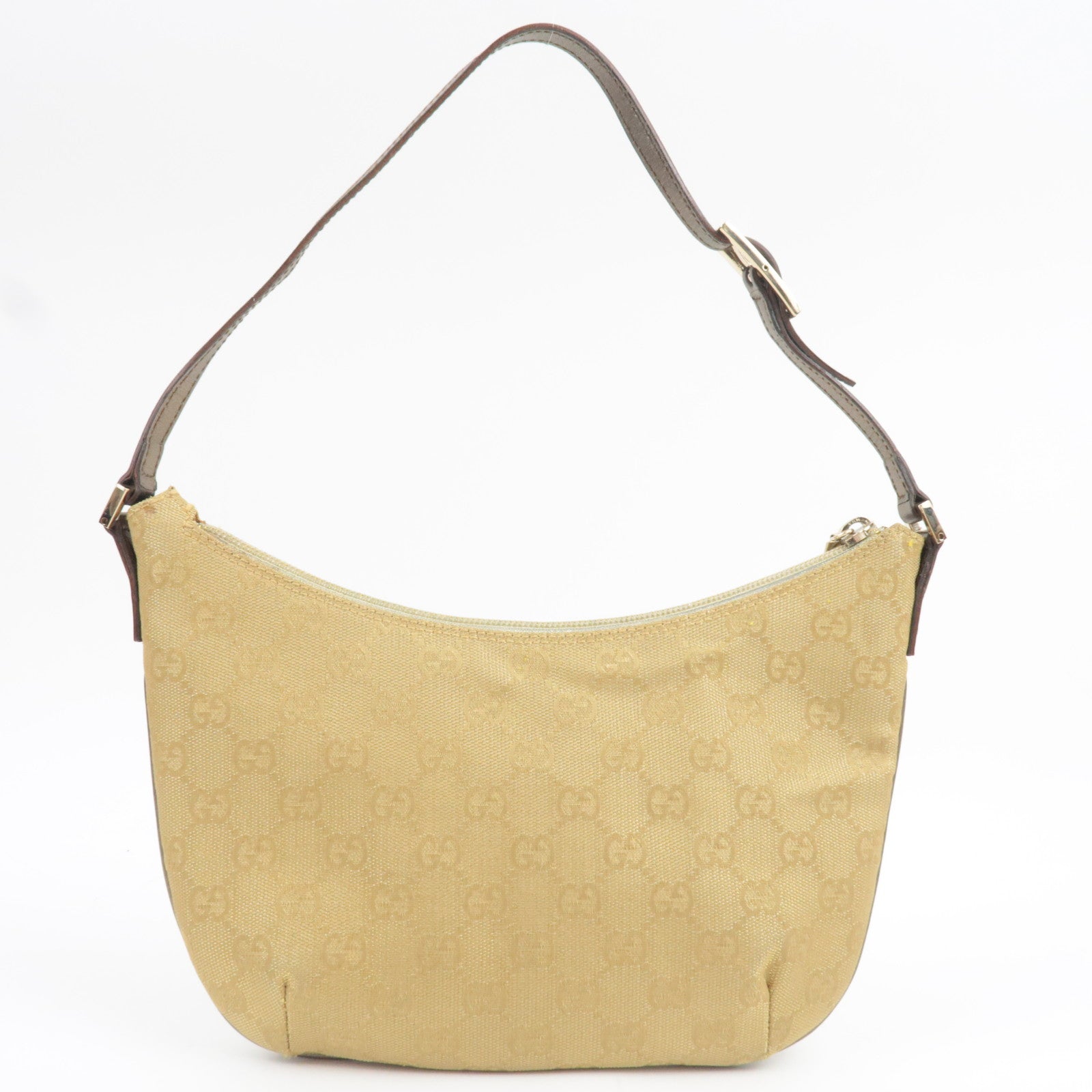 GUCCI Shoulder Bag GG Canvas Leather Beige Gold 005.0813