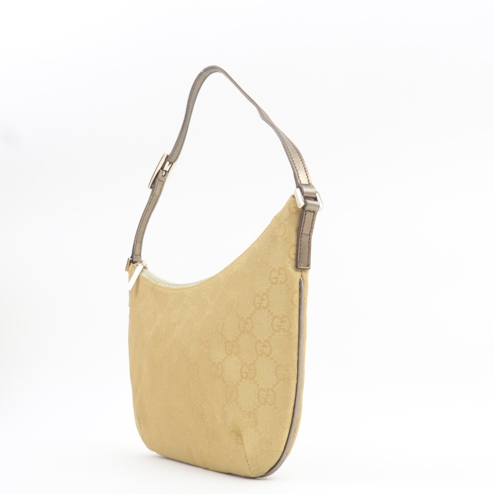 GUCCI Shoulder Bag GG Canvas Leather Beige Gold 005.0813