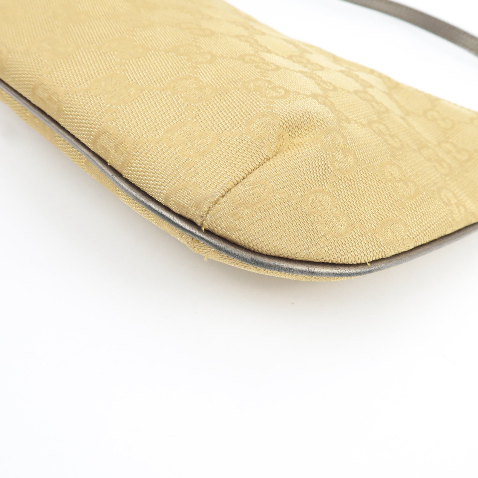 GUCCI Shoulder Bag GG Canvas Leather Beige Gold 005.0813