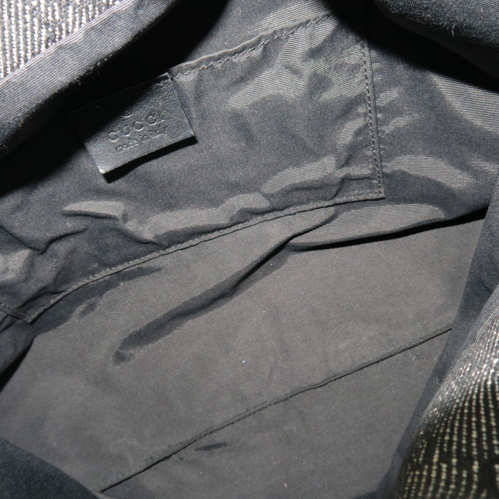 GUCCI Bamboo Shoulder Bag GG Denim Gray 92708