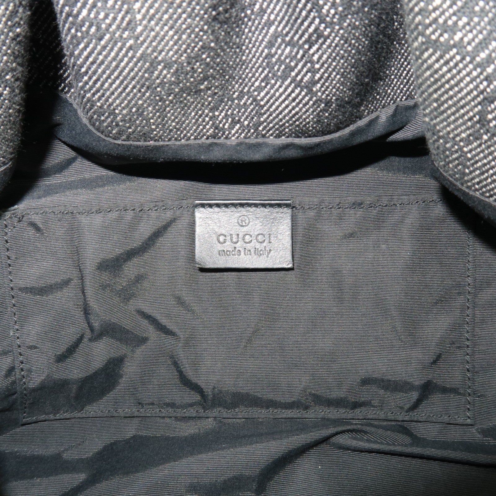 GUCCI Bamboo Shoulder Bag GG Denim Gray 92708