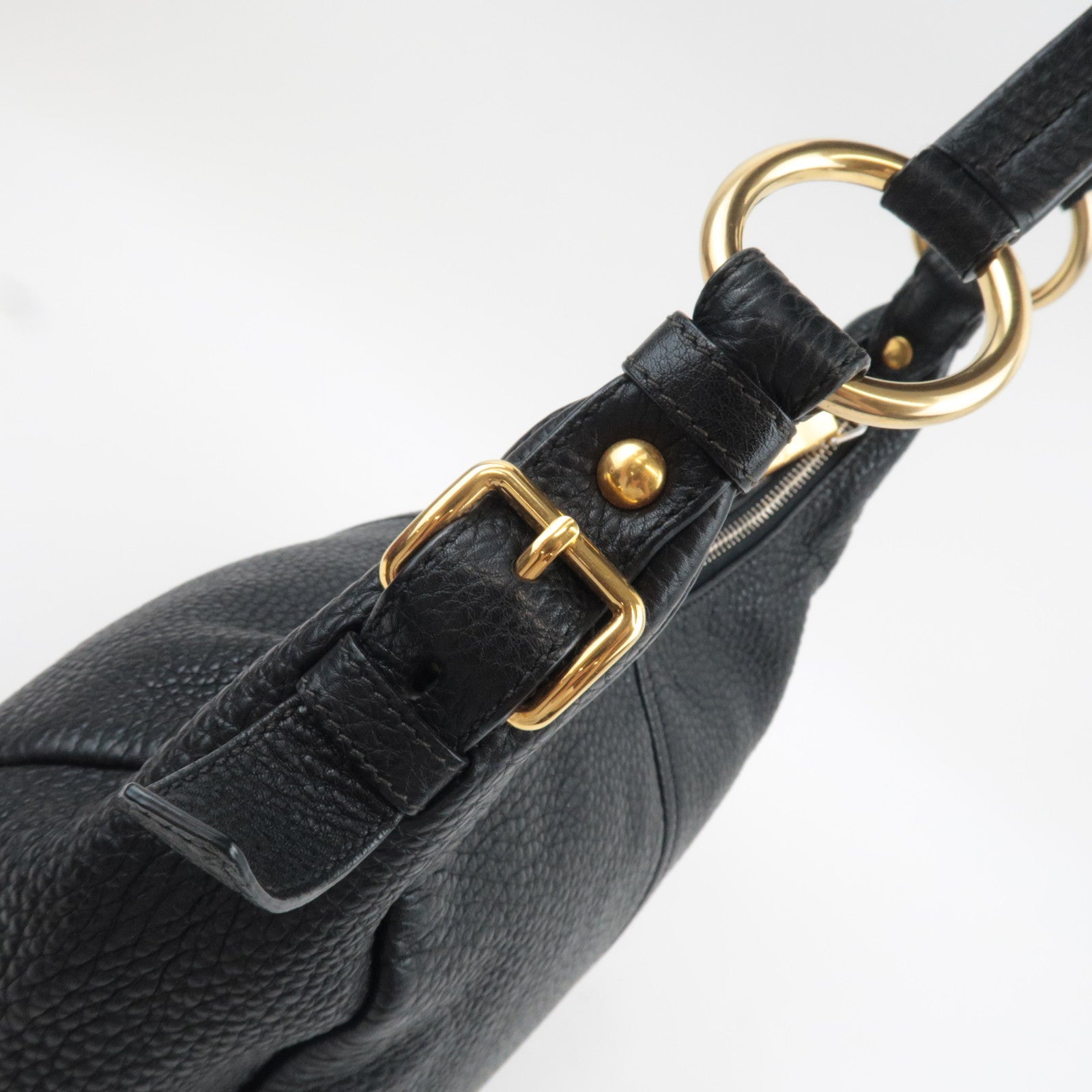 PRADA One Shoulder Bag Vitello Daino Leather Black BR4311 *Dust bag