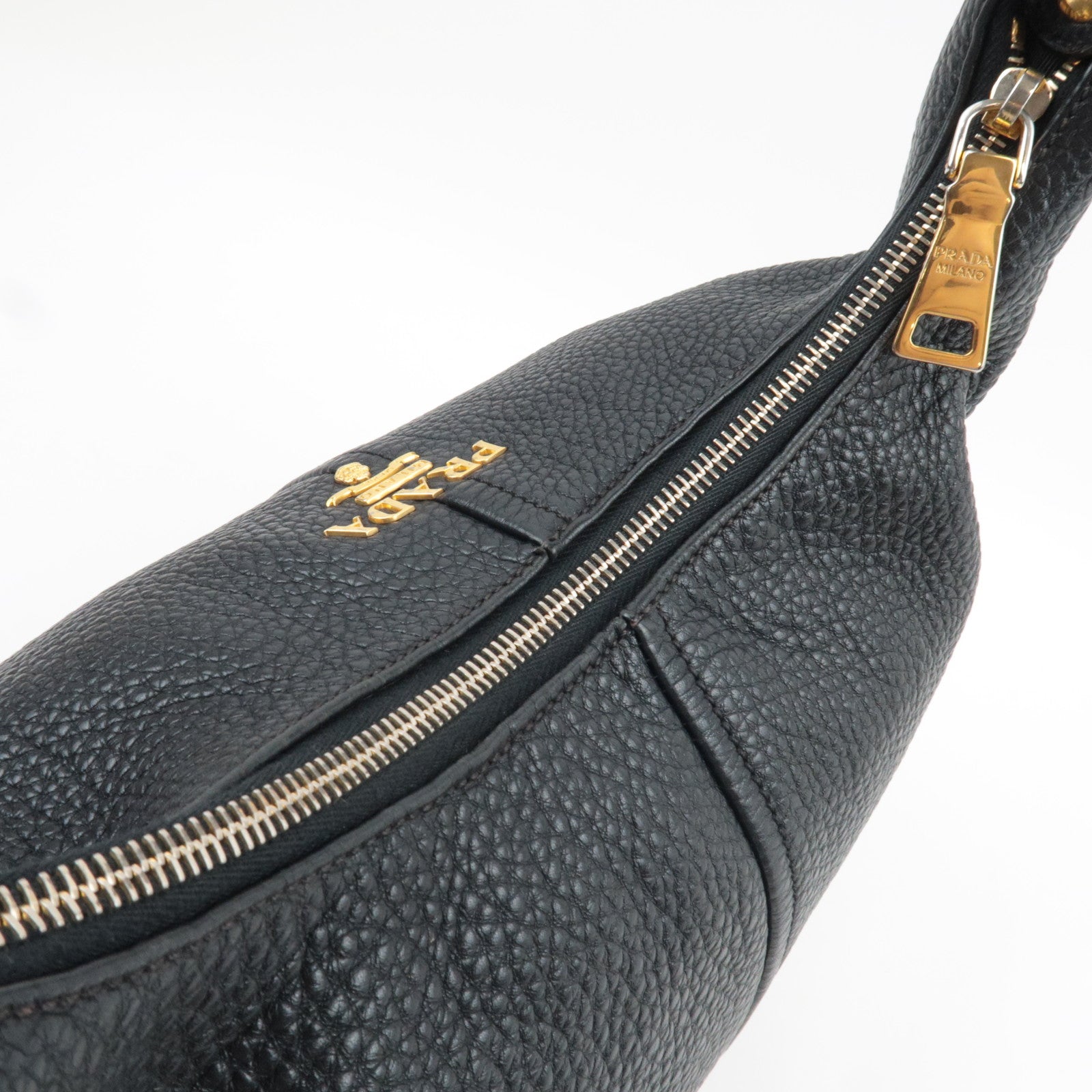 PRADA One Shoulder Bag Vitello Daino Leather Black BR4311 *Dust bag