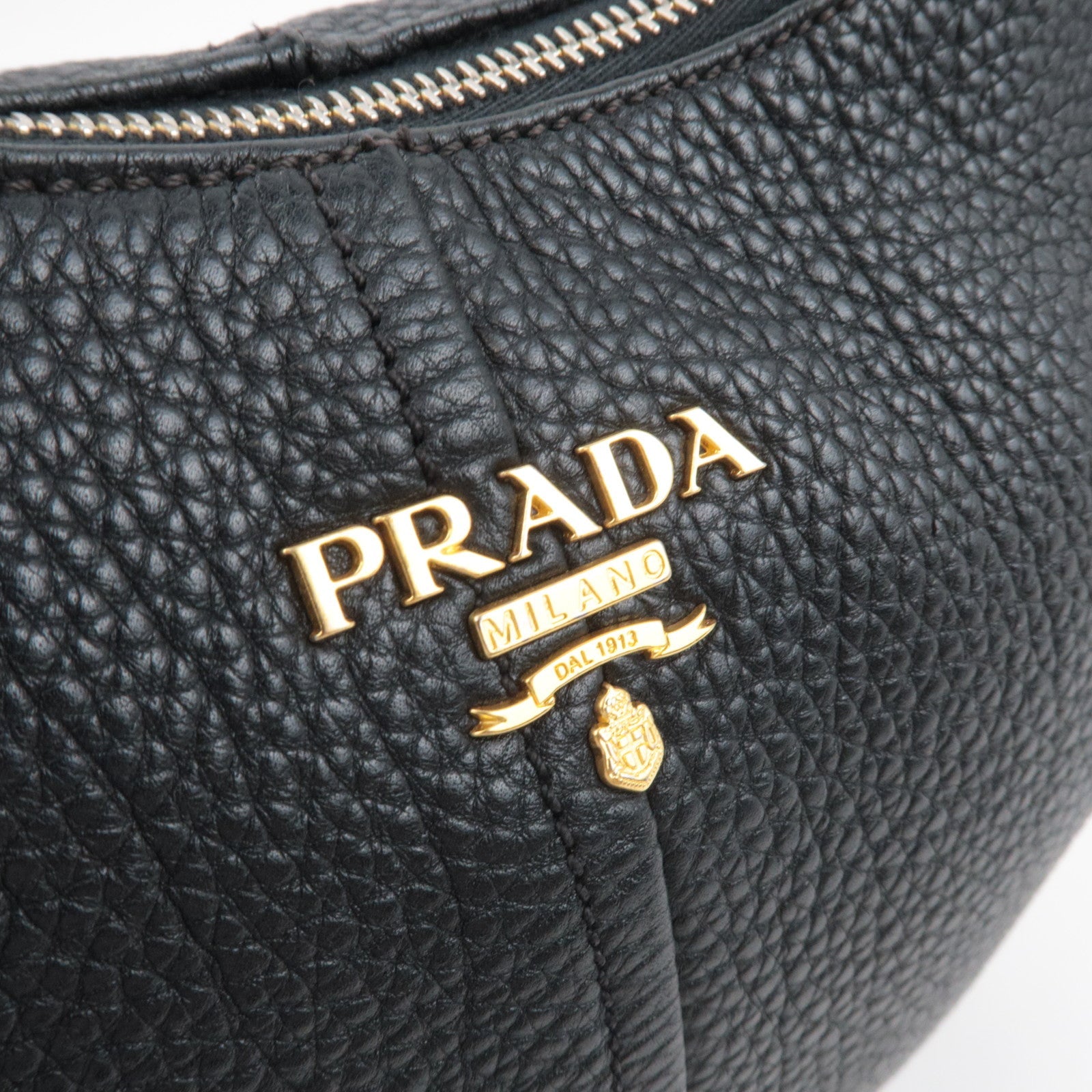 PRADA One Shoulder Bag Vitello Daino Leather Black BR4311 *Dust bag