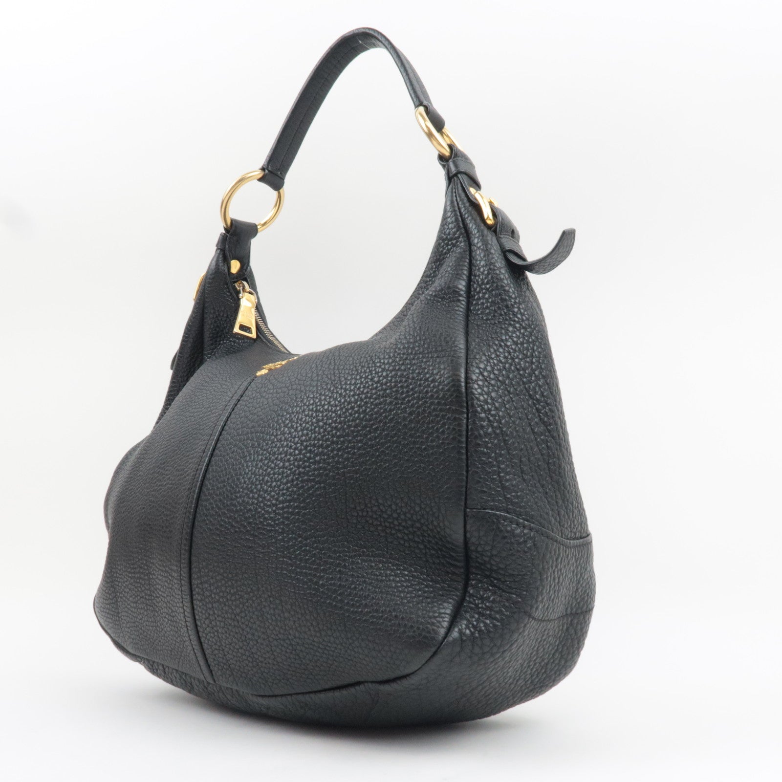 PRADA One Shoulder Bag Vitello Daino Leather Black BR4311 *Dust bag