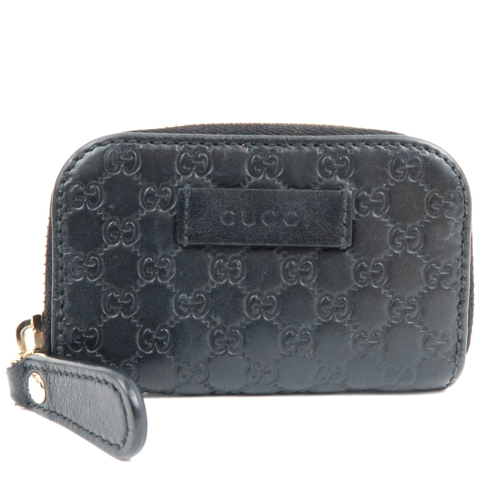 GUCCI Guccissima Coin Case Leather Black 449896 *Box, Dust bag80233
