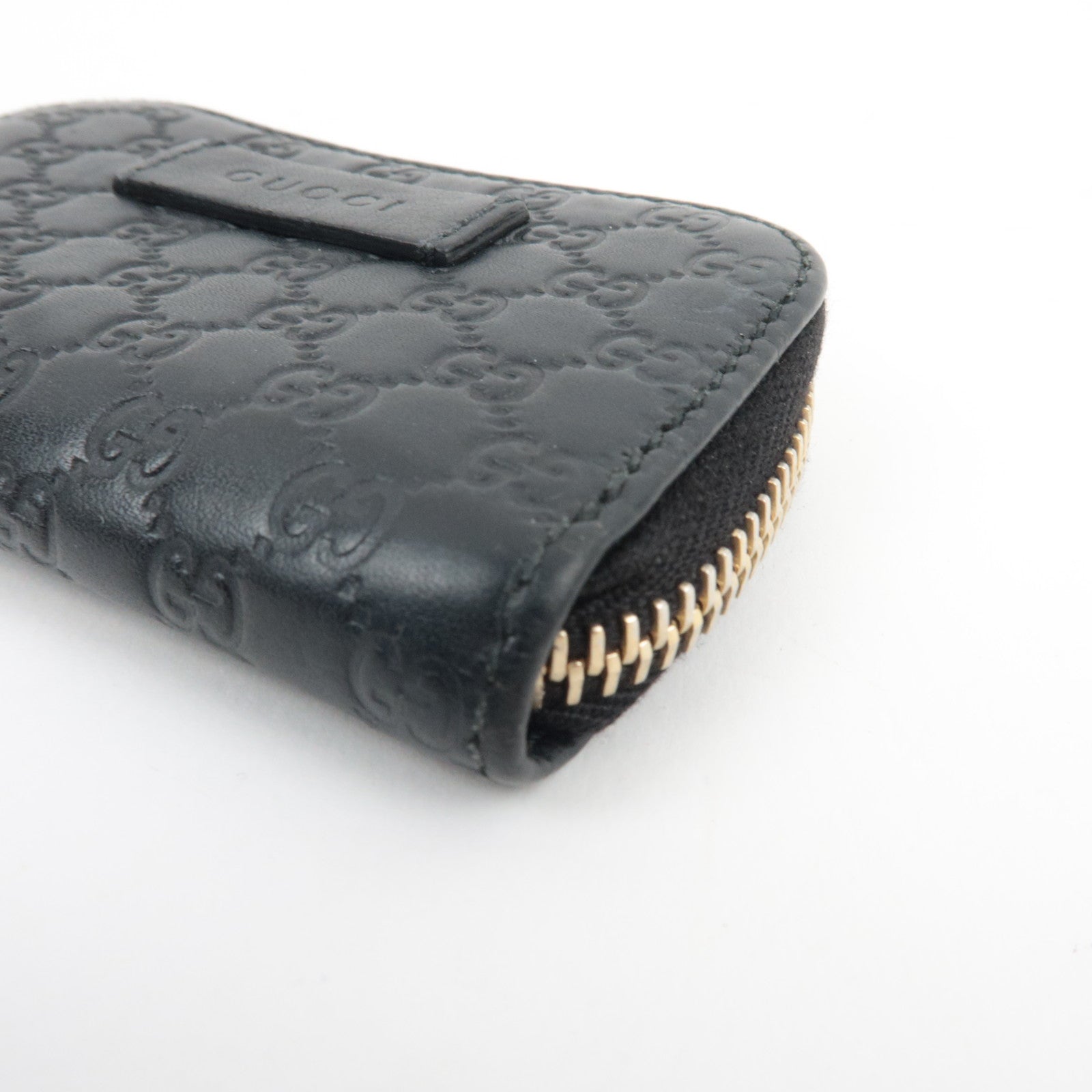 GUCCI Guccissima Coin Case Leather Black 449896 *Box, Dust bag