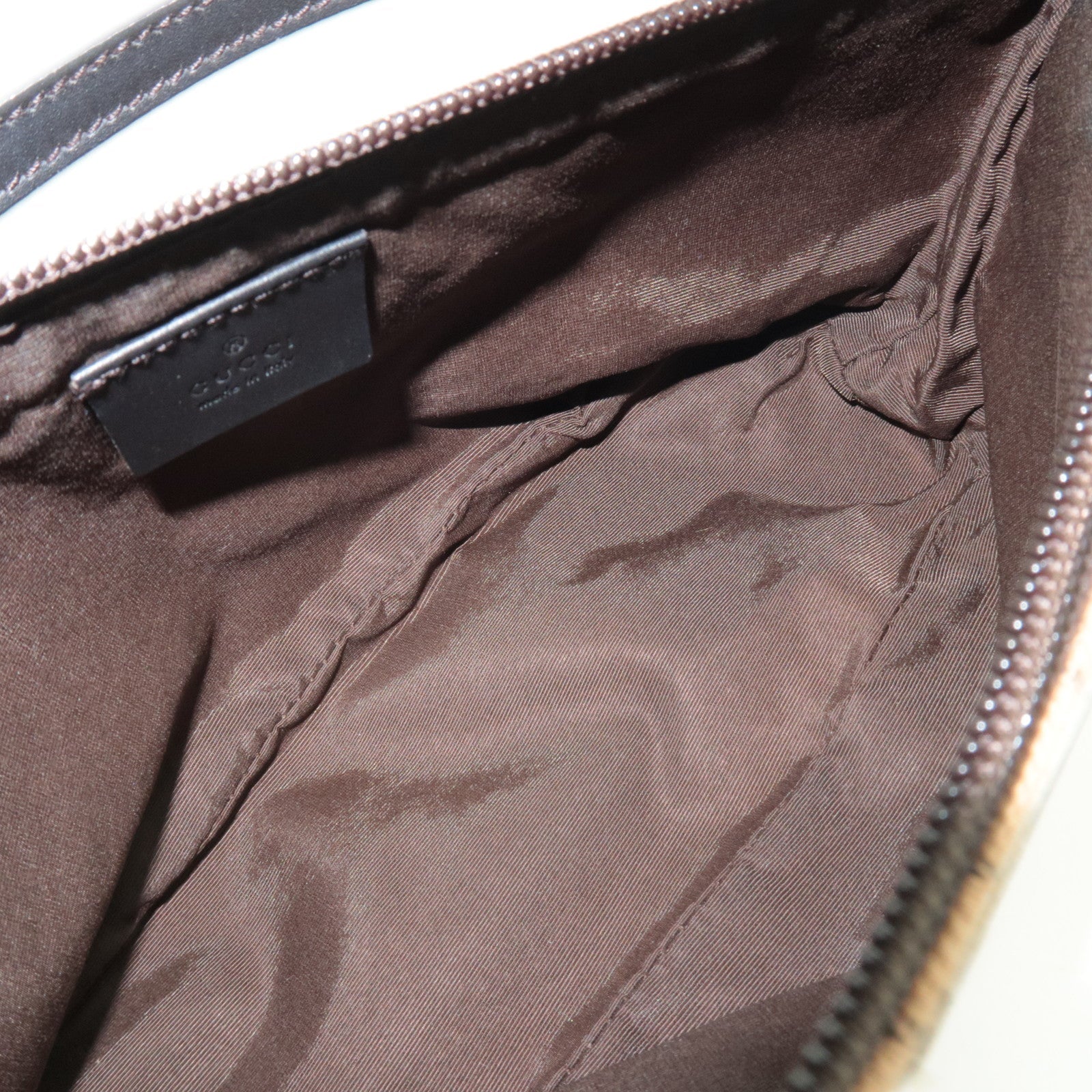 GUCCI Boat Bag Handbag GG Canvas Leather Beige 07198