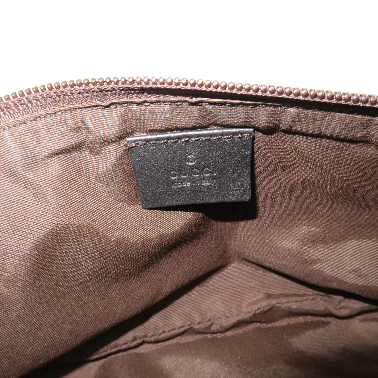 GUCCI Boat Bag Handbag GG Canvas Leather Beige 07198