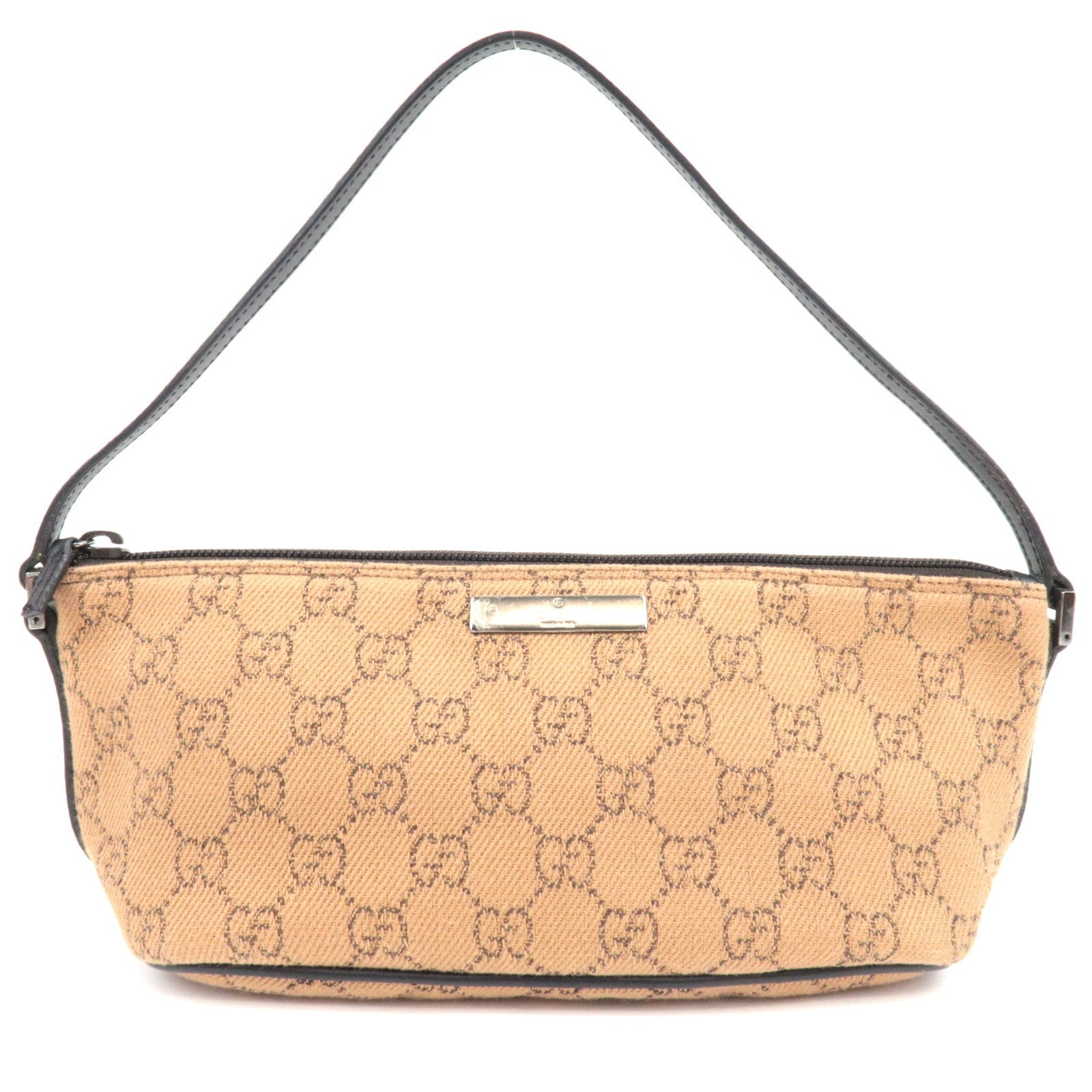 GUCCI Boat Bag Handbag GG Canvas Leather Beige 0719880291