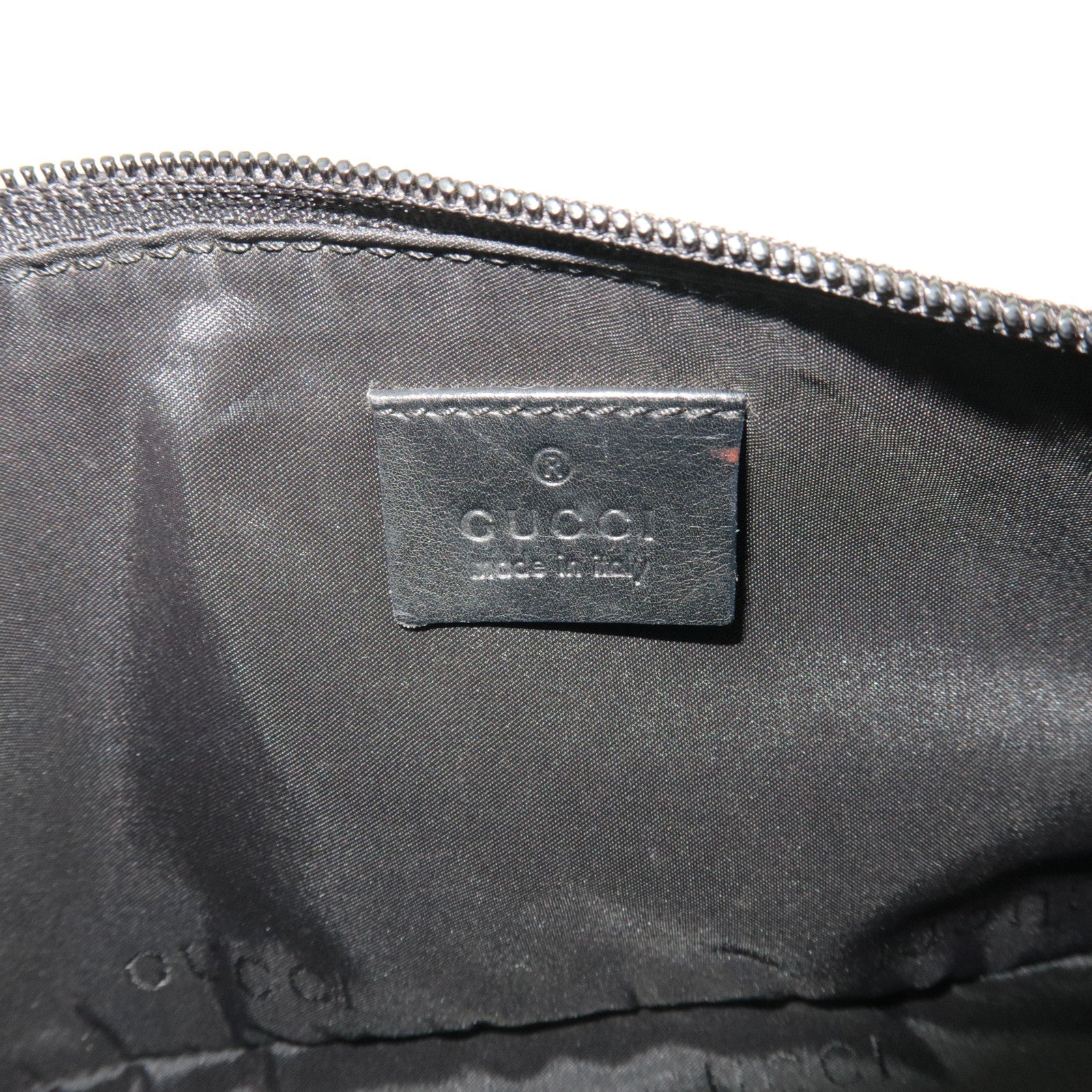 GUCCI Boat Bag Handbag GG Canvas Leather Black 039.1103