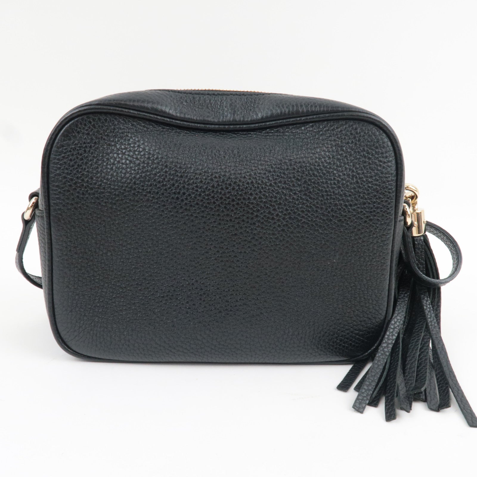 GUCCI Soho Interlocking G Disco Shoulder Bag Leather Black 308364