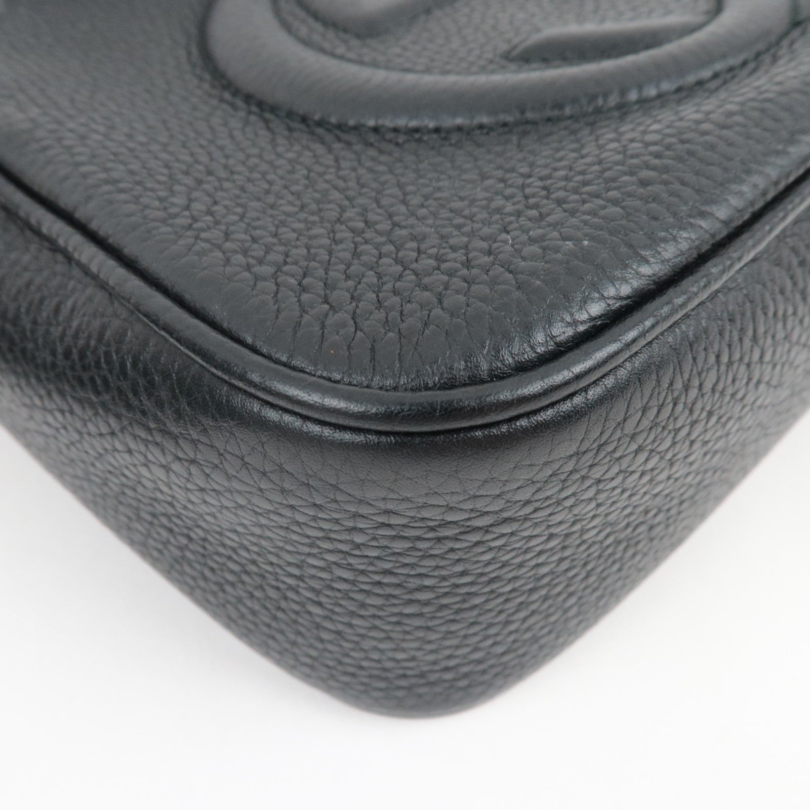 GUCCI Soho Interlocking G Disco Shoulder Bag Leather Black 308364