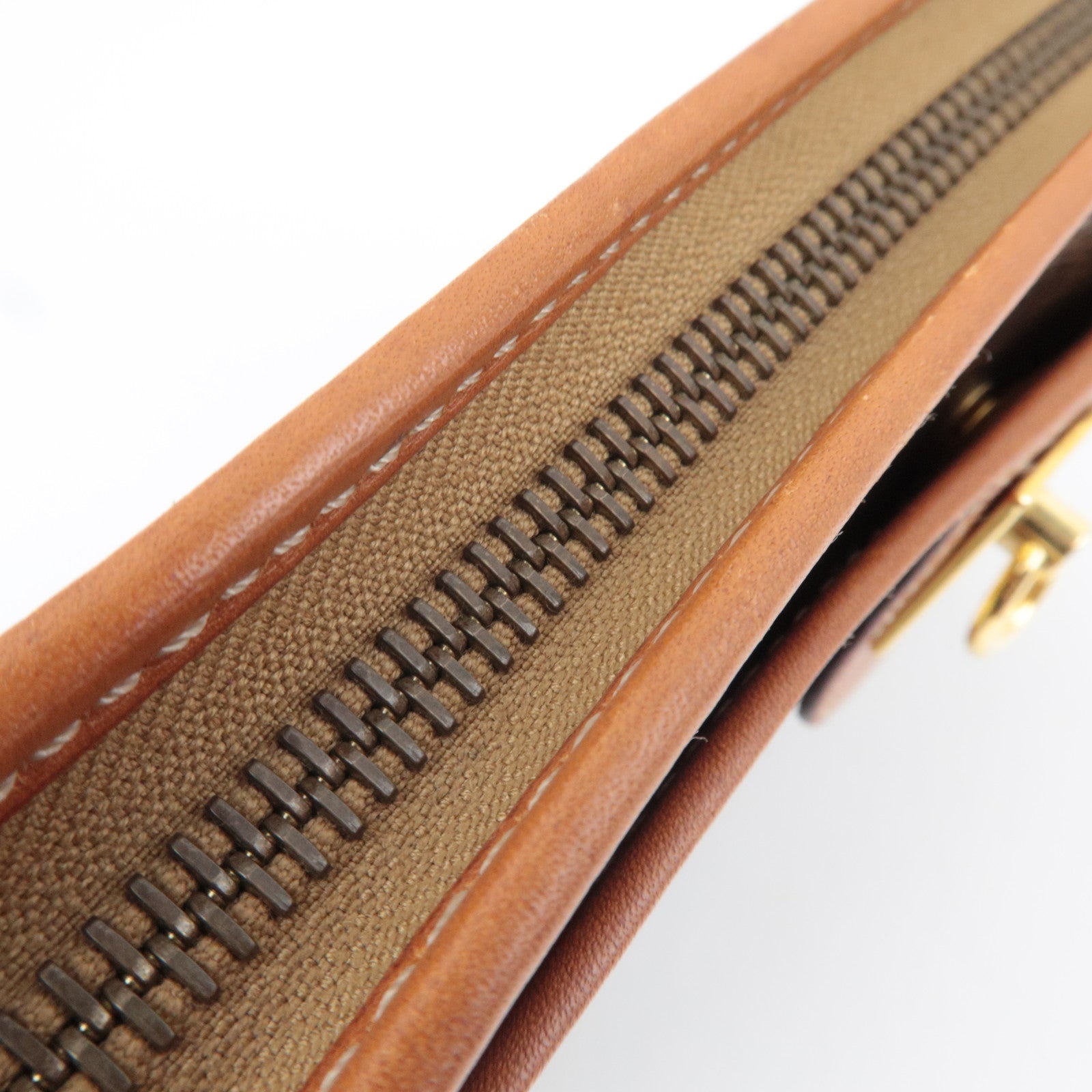 CELINE Macadam Clutch Bag PVC Leather Brown