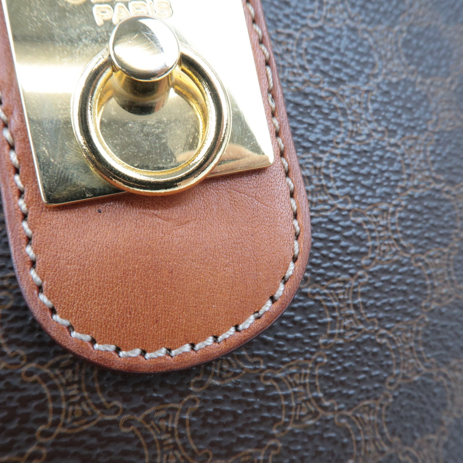 CELINE Macadam Clutch Bag PVC Leather Brown