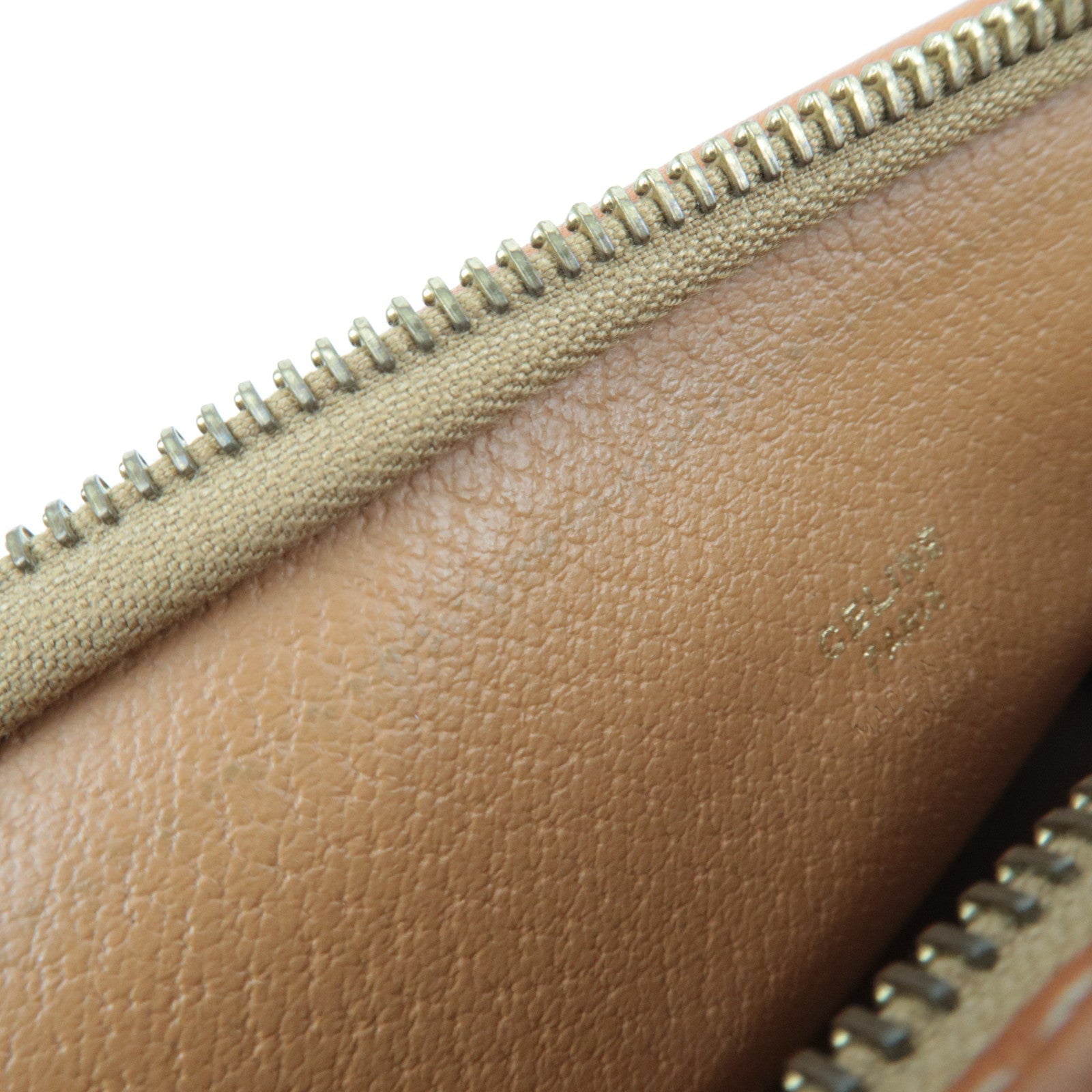 CELINE Macadam Clutch Bag PVC Leather Brown