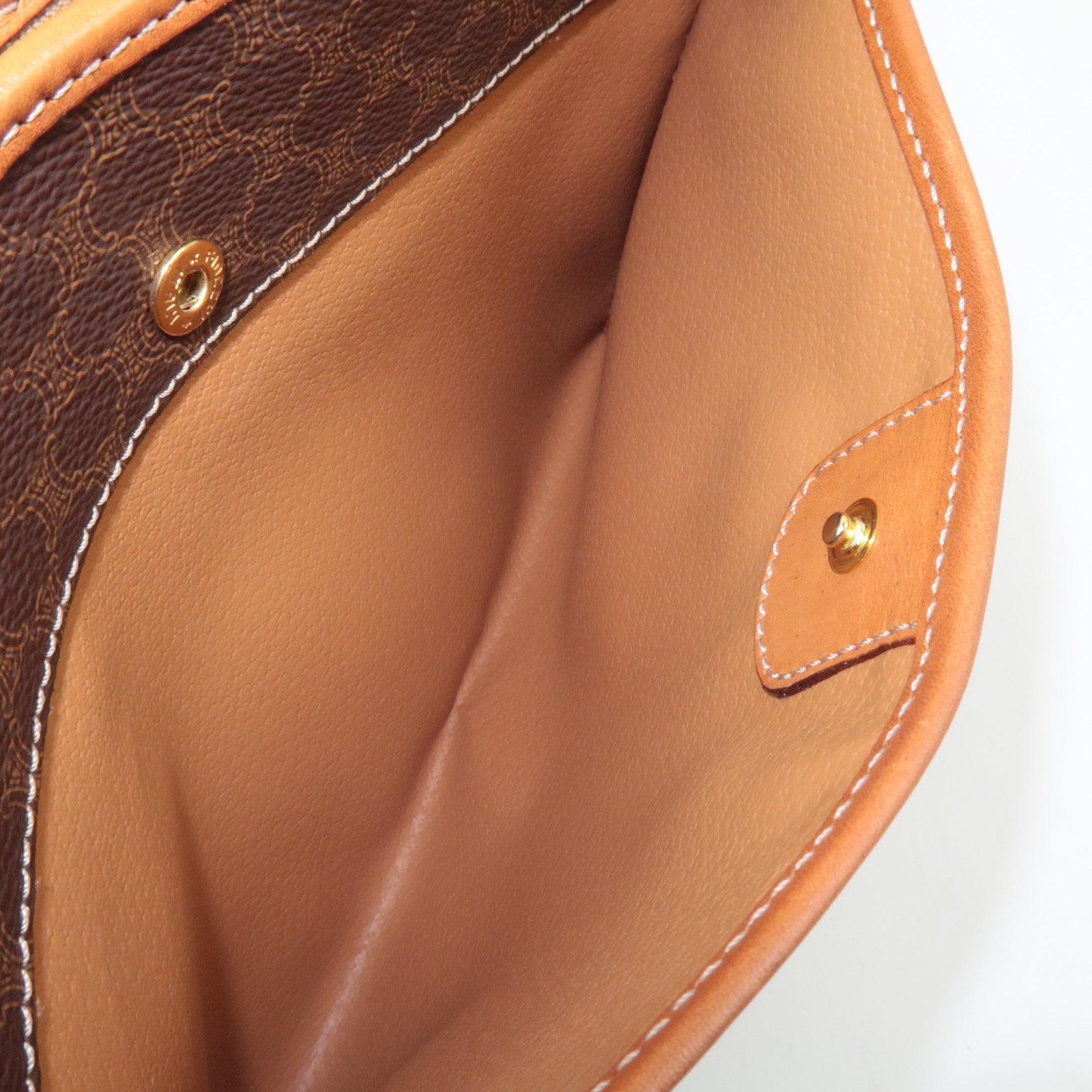 CELINE Macadam Clutch Bag PVC Leather Brown