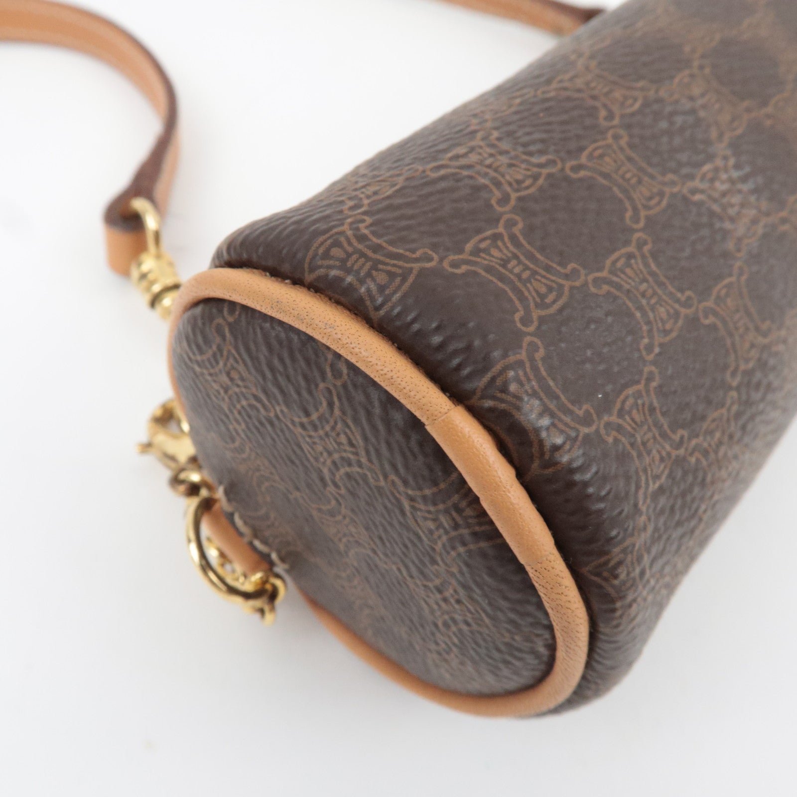 CELINE Macadam Pouch Shoulder Bag PVC Leather Brown *Strap