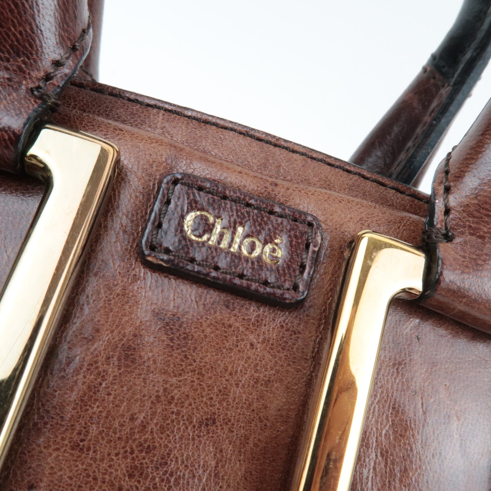 Chloe Ethel 2Way Shoulder Bag Leather Brown *Strap