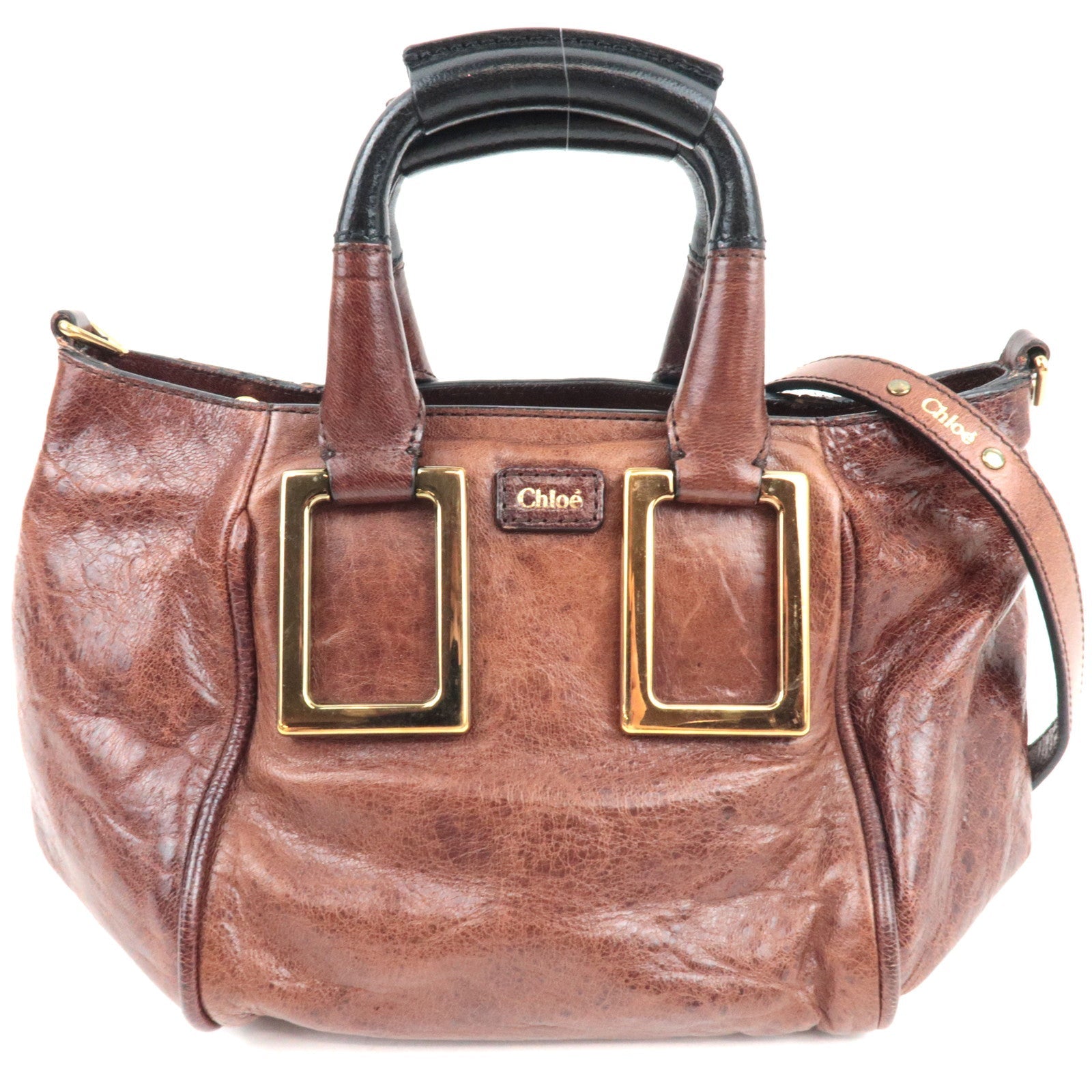 Chloe Ethel 2Way Shoulder Bag Leather Brown *Strap80298