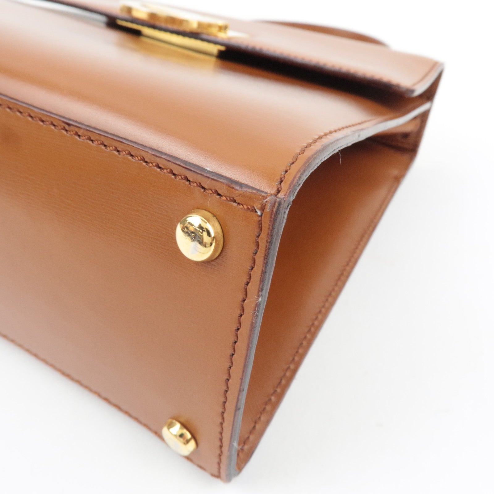 CELINE 2Way Handbag Leather Brown *Strap