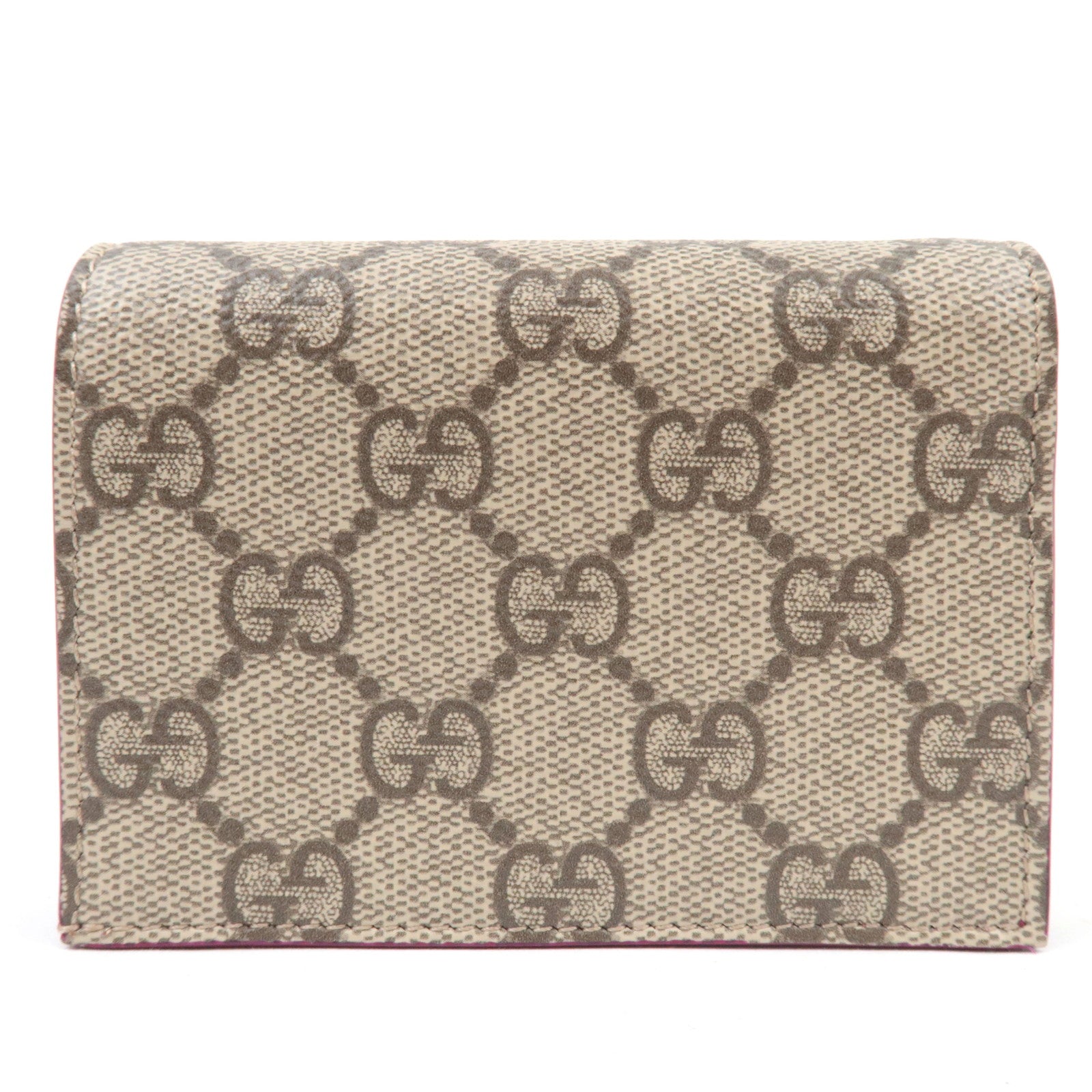GUCCI Owl Detail Bifold Wallet GG Supreme Beige 818767 *Box, Dust bag