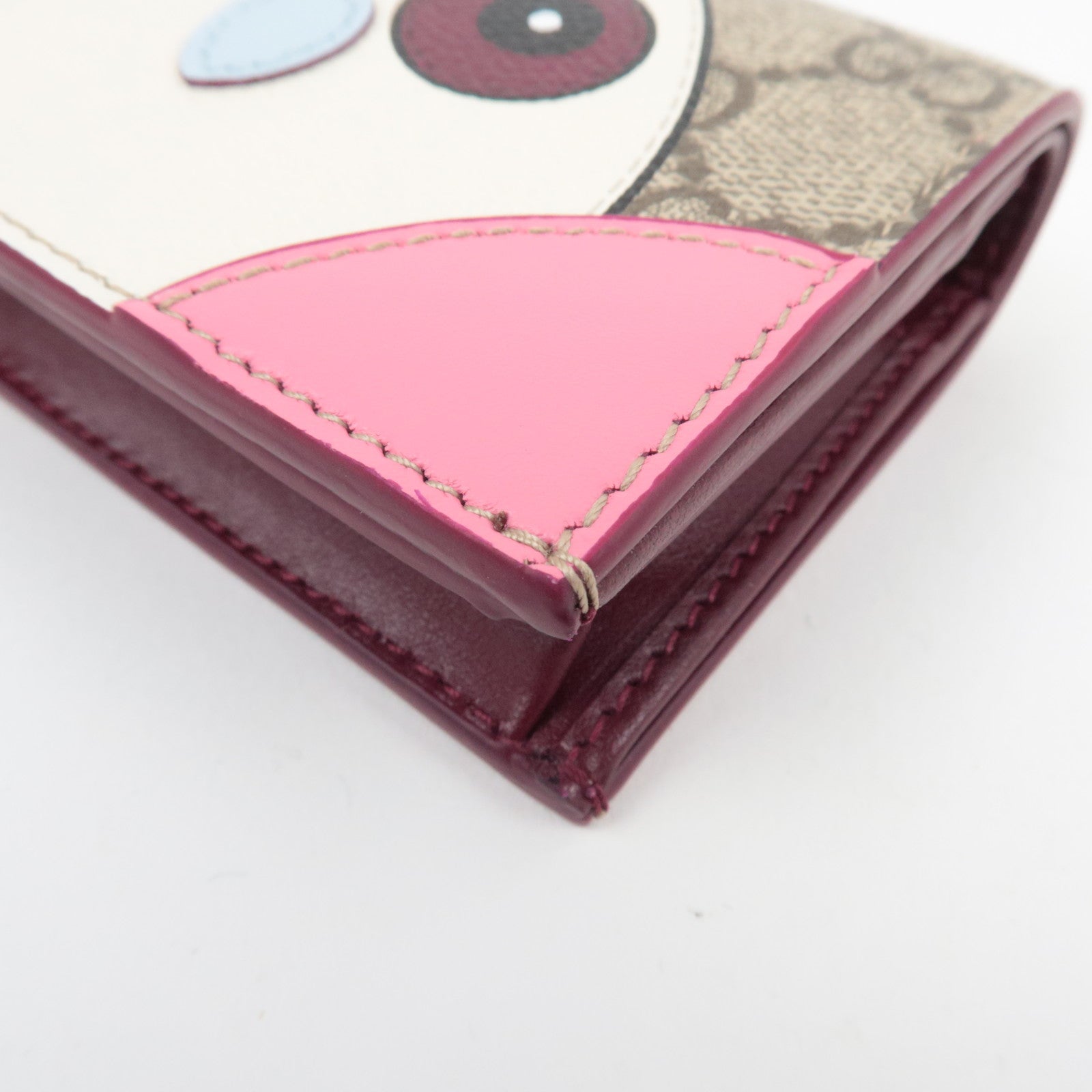 GUCCI Owl Detail Bifold Wallet GG Supreme Beige 818767 *Box, Dust bag