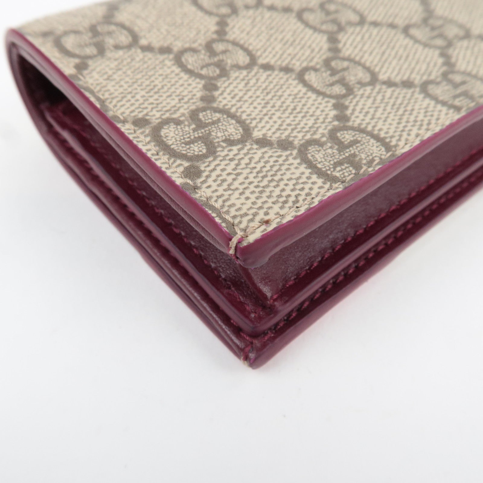 GUCCI Owl Detail Bifold Wallet GG Supreme Beige 818767 *Box, Dust bag