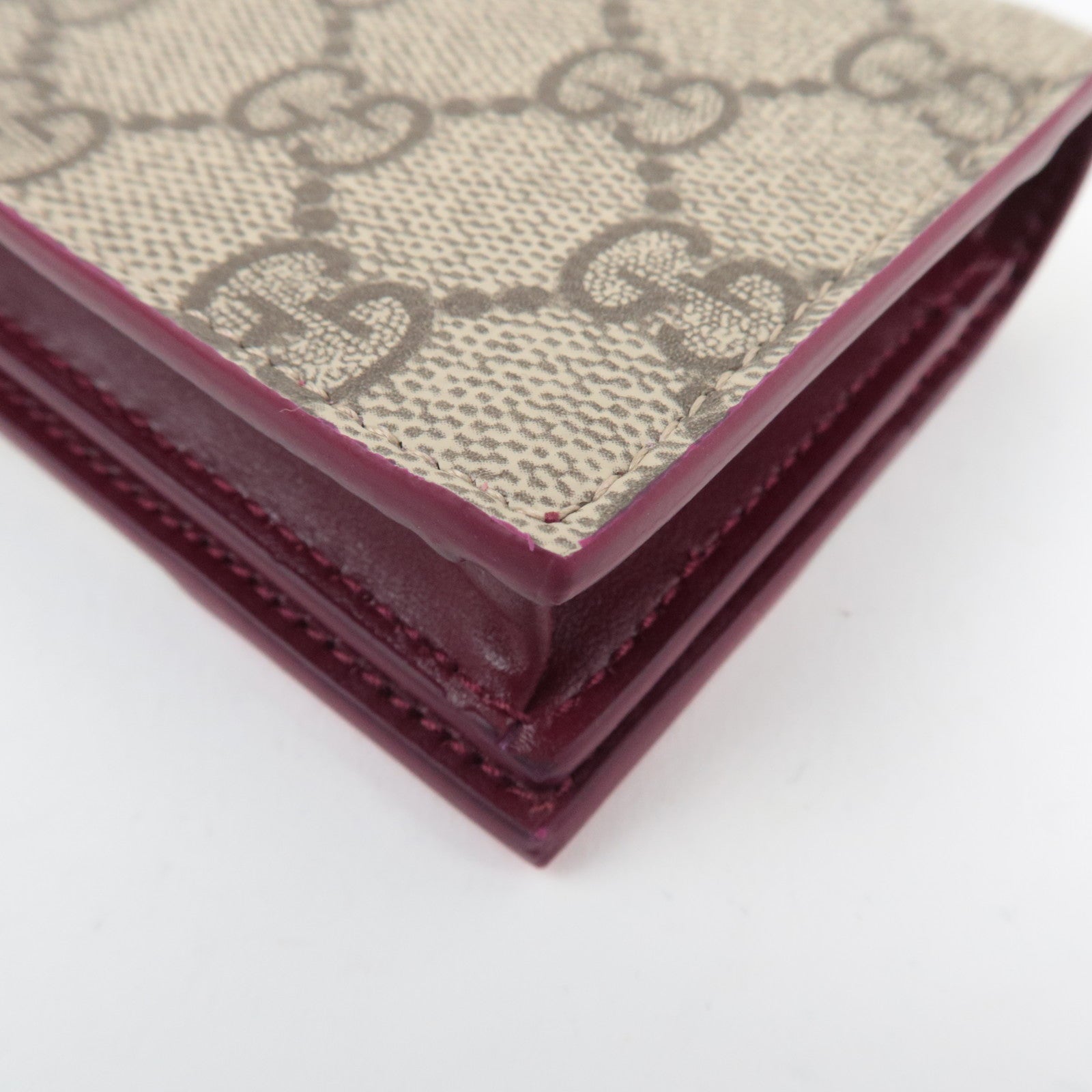 GUCCI Owl Detail Bifold Wallet GG Supreme Beige 818767 *Box, Dust bag