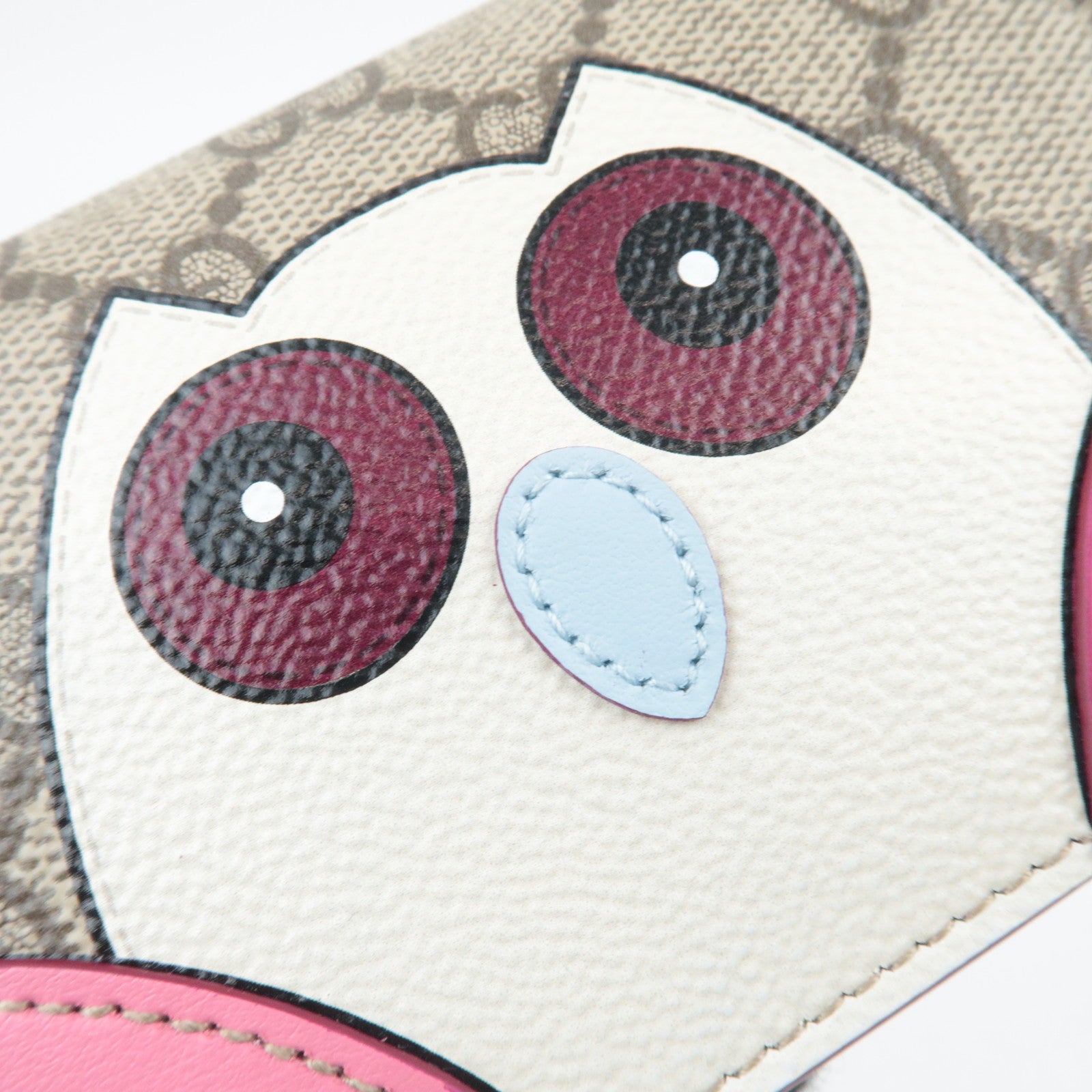 GUCCI Owl Detail Bifold Wallet GG Supreme Beige 818767 *Box, Dust bag