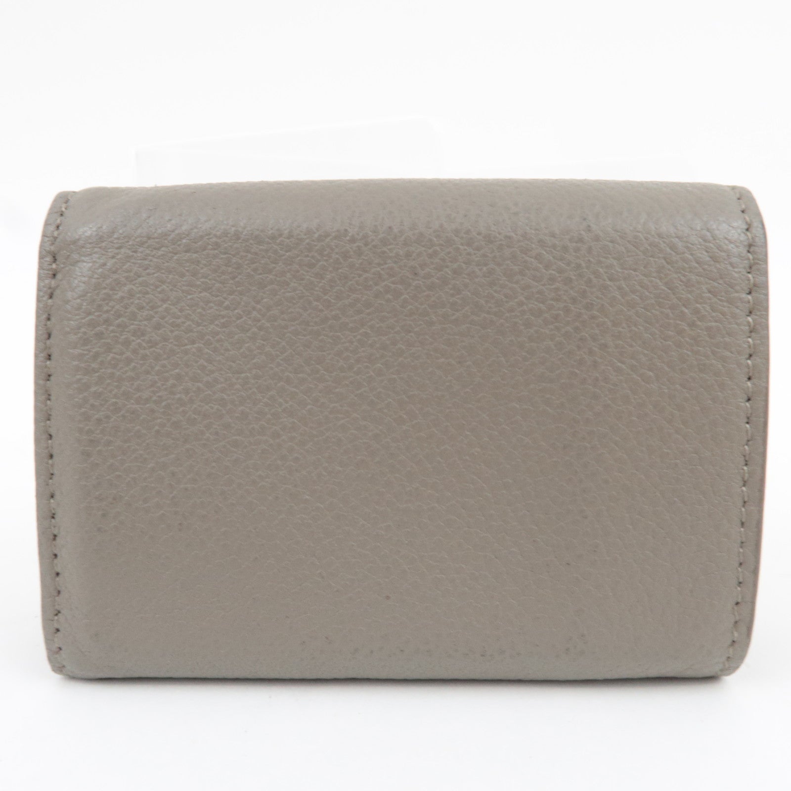 Saint Laurent YSL Origami Tiny Wallet Tri-Fold Wallet Leather Gray Gold HDW 620287 *Box