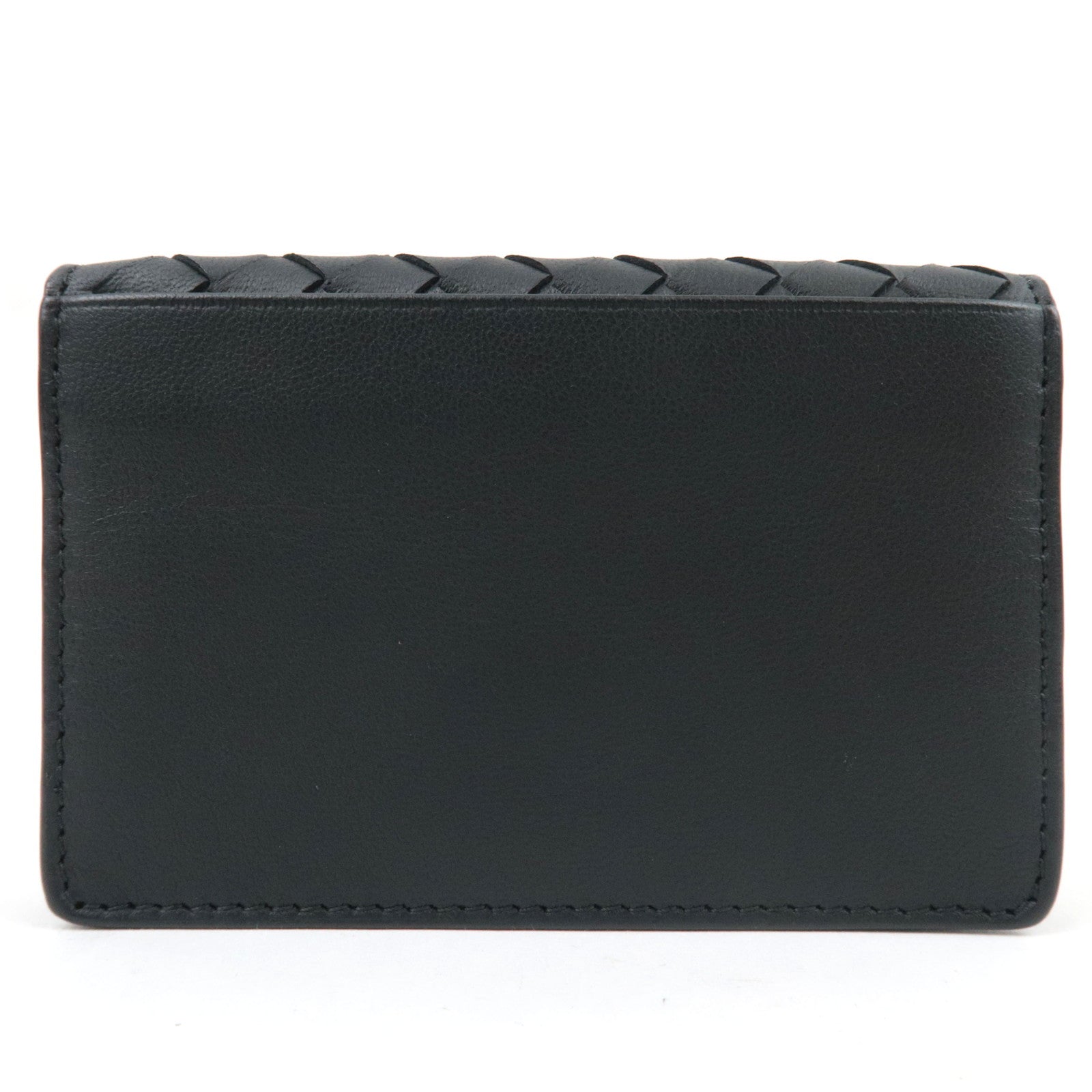 BOTTEGA VENETA Intrecciato Bifold Card Case Leather Black *Box, Dust bag