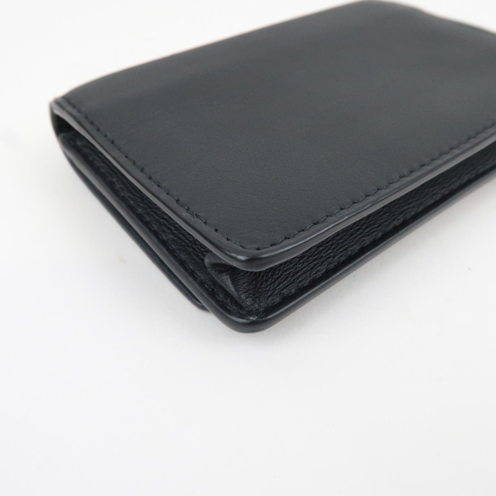 BOTTEGA VENETA Intrecciato Bifold Card Case Leather Black *Box, Dust bag