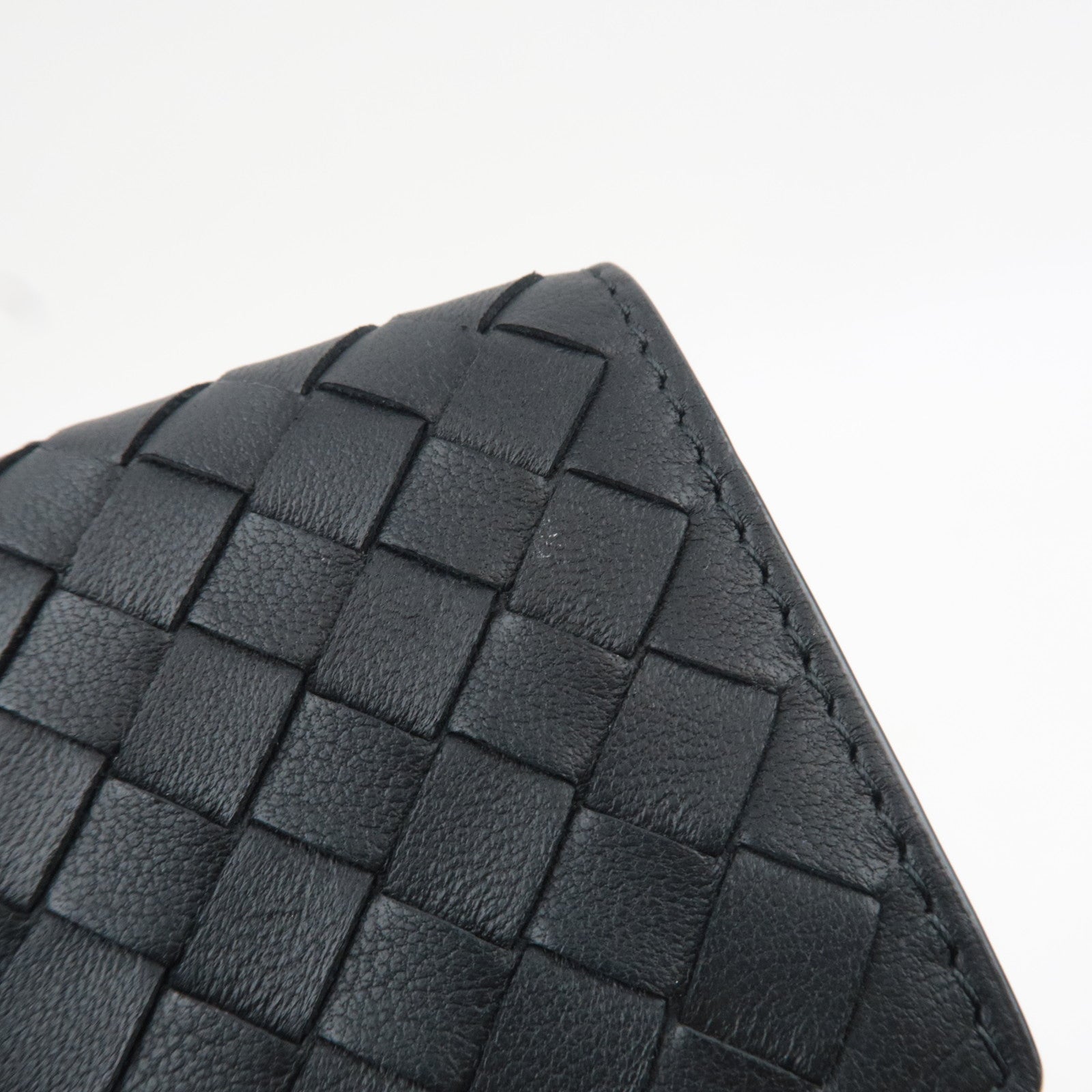 BOTTEGA VENETA Intrecciato Bifold Card Case Leather Black *Box, Dust bag