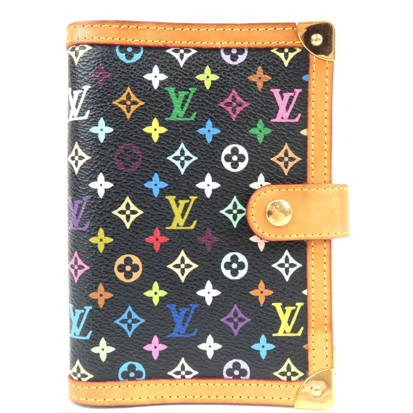 Louis Vuitton Monogram Multicolore Agenda PM Planner Cover Noir R20895 CA1003 *Scale80330