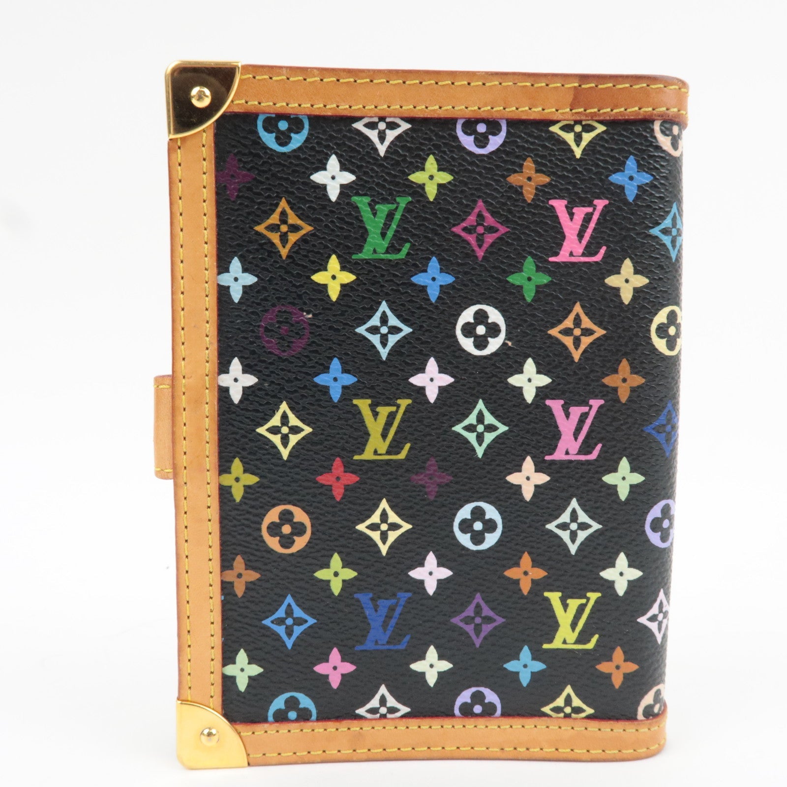 Louis Vuitton Monogram Multicolore Agenda PM Planner Cover Noir R20895 CA1003 *Scale