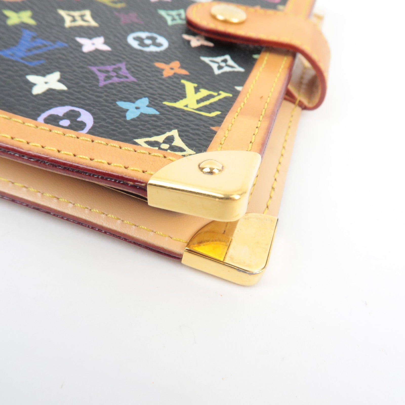 Louis Vuitton Monogram Multicolore Agenda PM Planner Cover Noir R20895 CA1003 *Scale